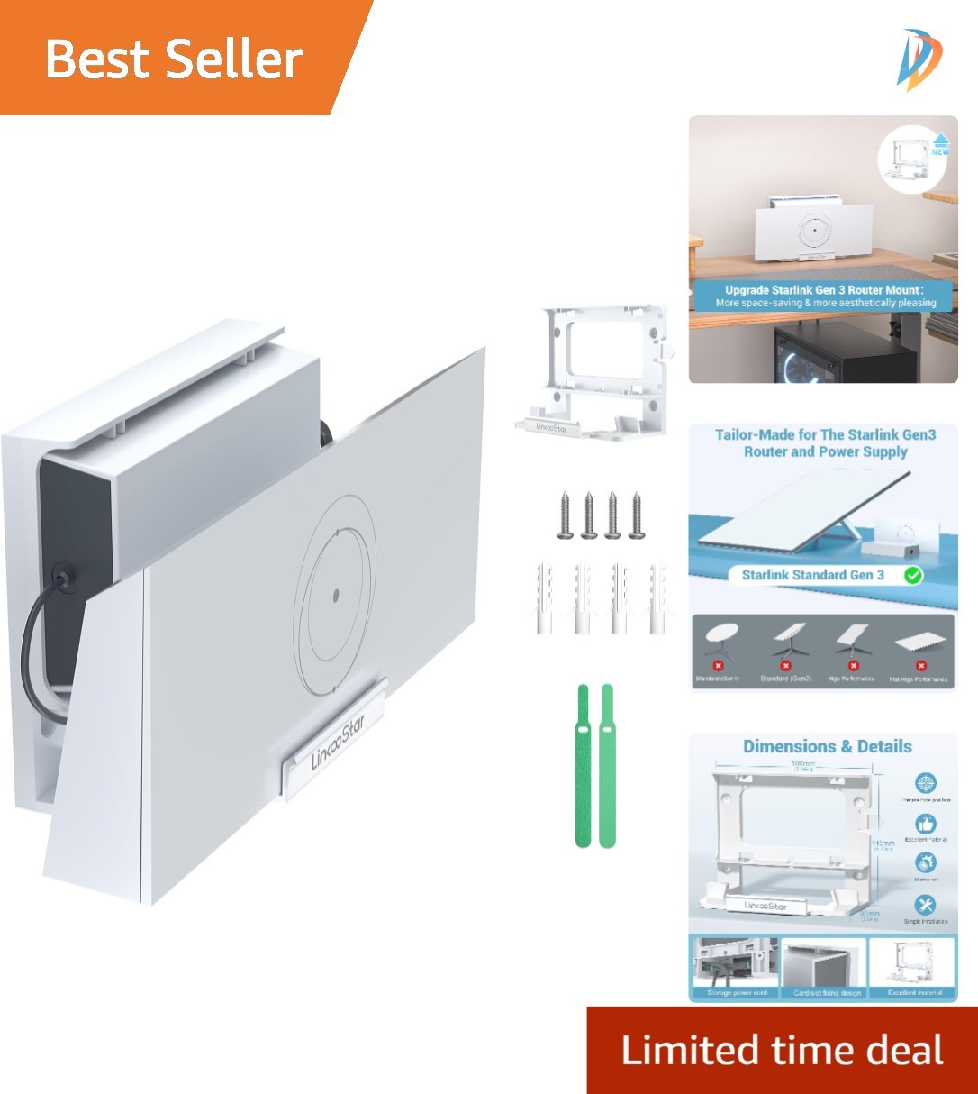 Signal-Optimized Starlink Gen 3 Router Mount: Clutter-Free Installation Kit