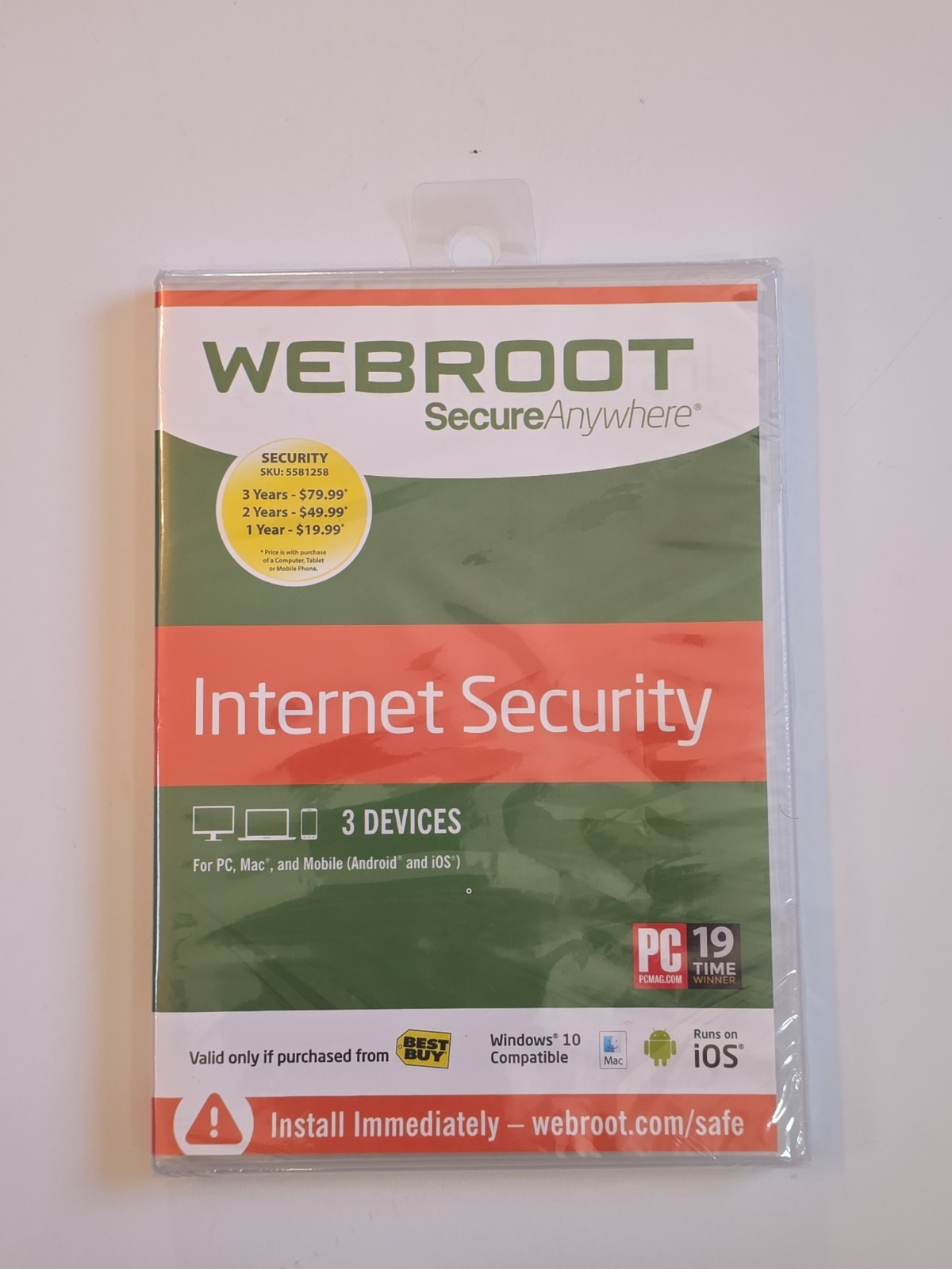 Webroot SecureAnywhere Internet Security 3 Devices PC Mac Android iOS New Sealed