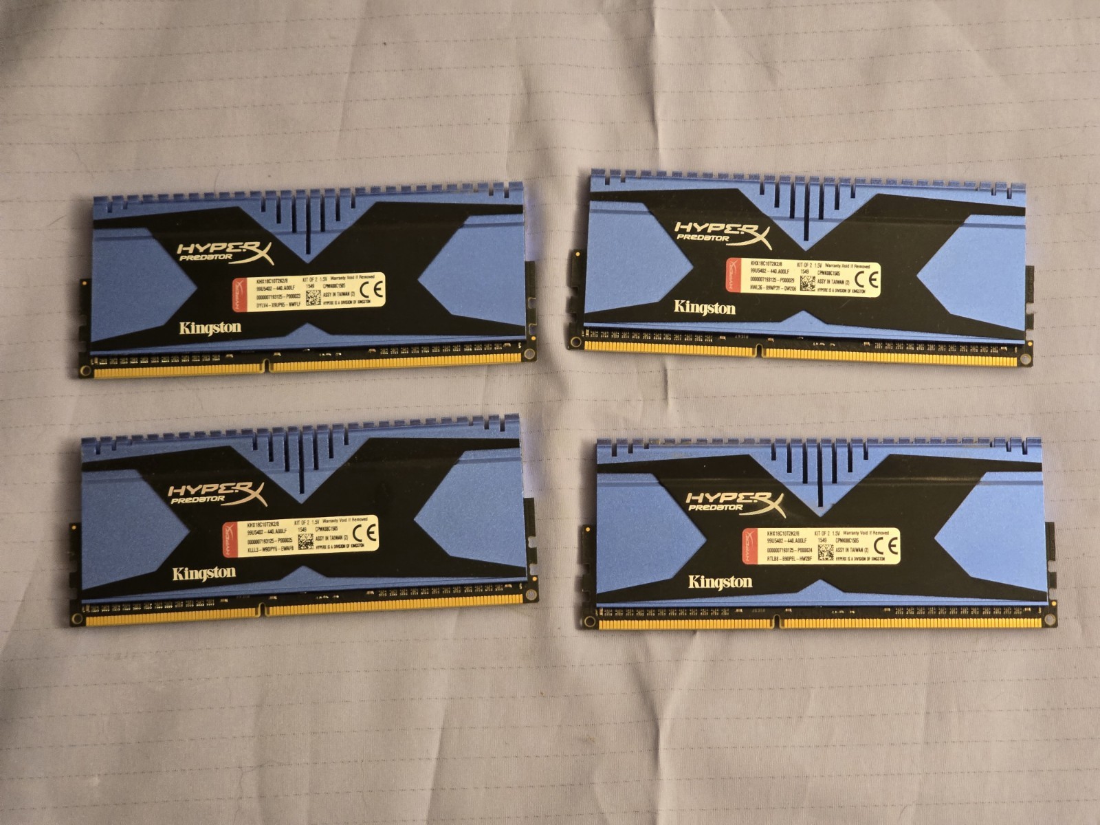 16GB (4x4GB) Kingston HyperX Predator DDR3 1866MHz CL10 RAM – Tested &...