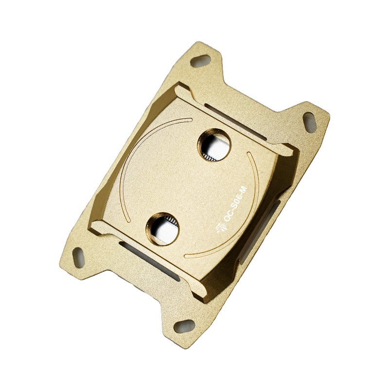 All-Metal Gold CPU Waterblock AMD AM4 AM5, G1/4 Copper Base Backplate, US Stock