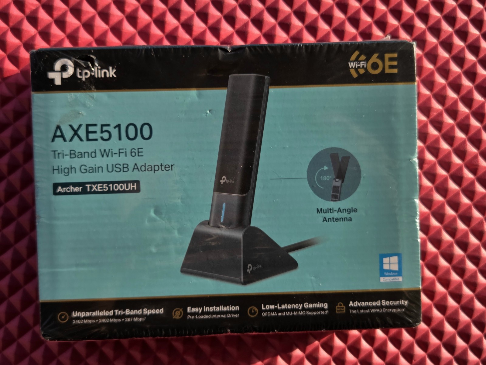 New, TP-Link AXE5100 Wi-Fi 6E Tri-Band Ultra-Fast Wireless USB Adapter