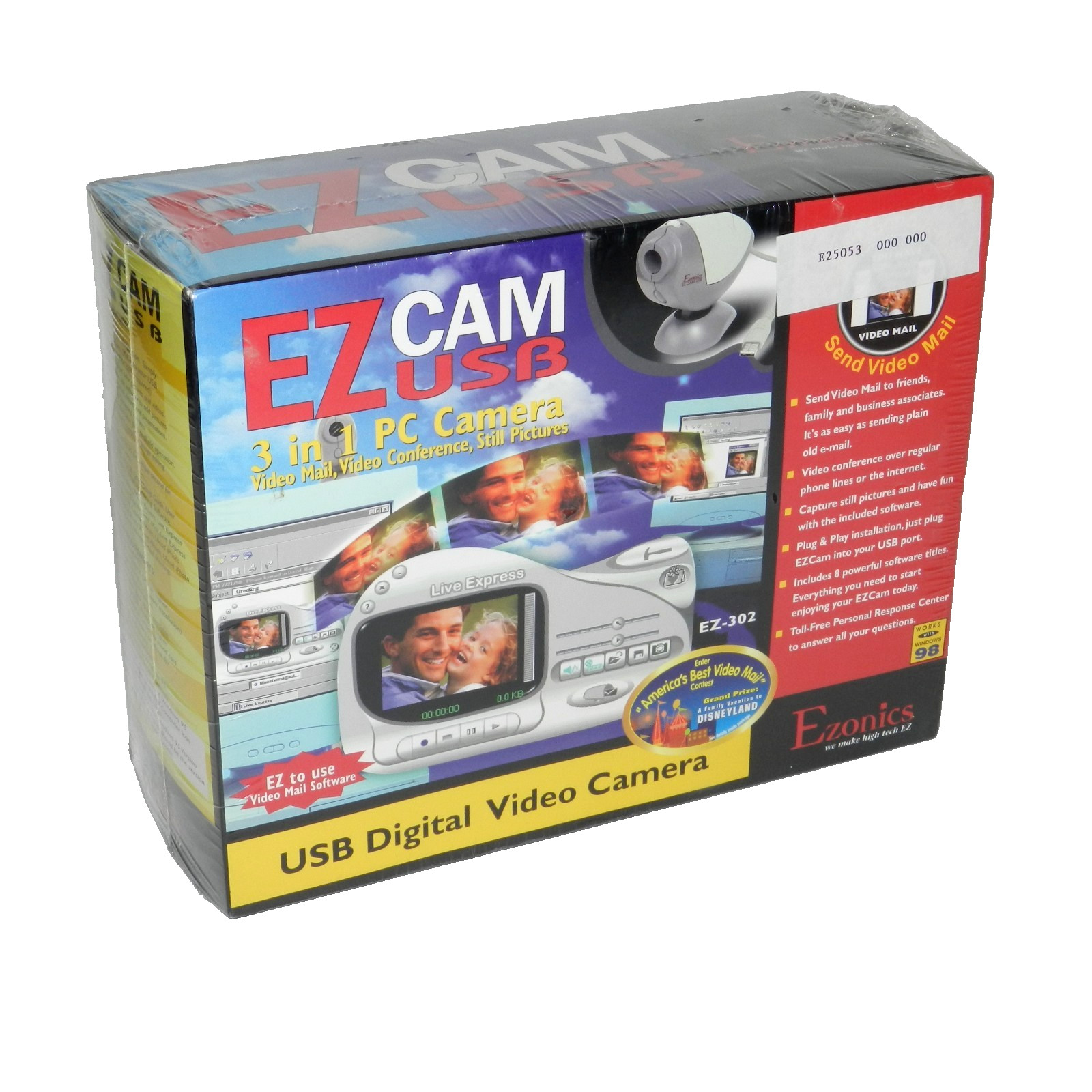 Ezonics EZ-302 Web Cam - USB 3 in 1 PC Digital Video Camera