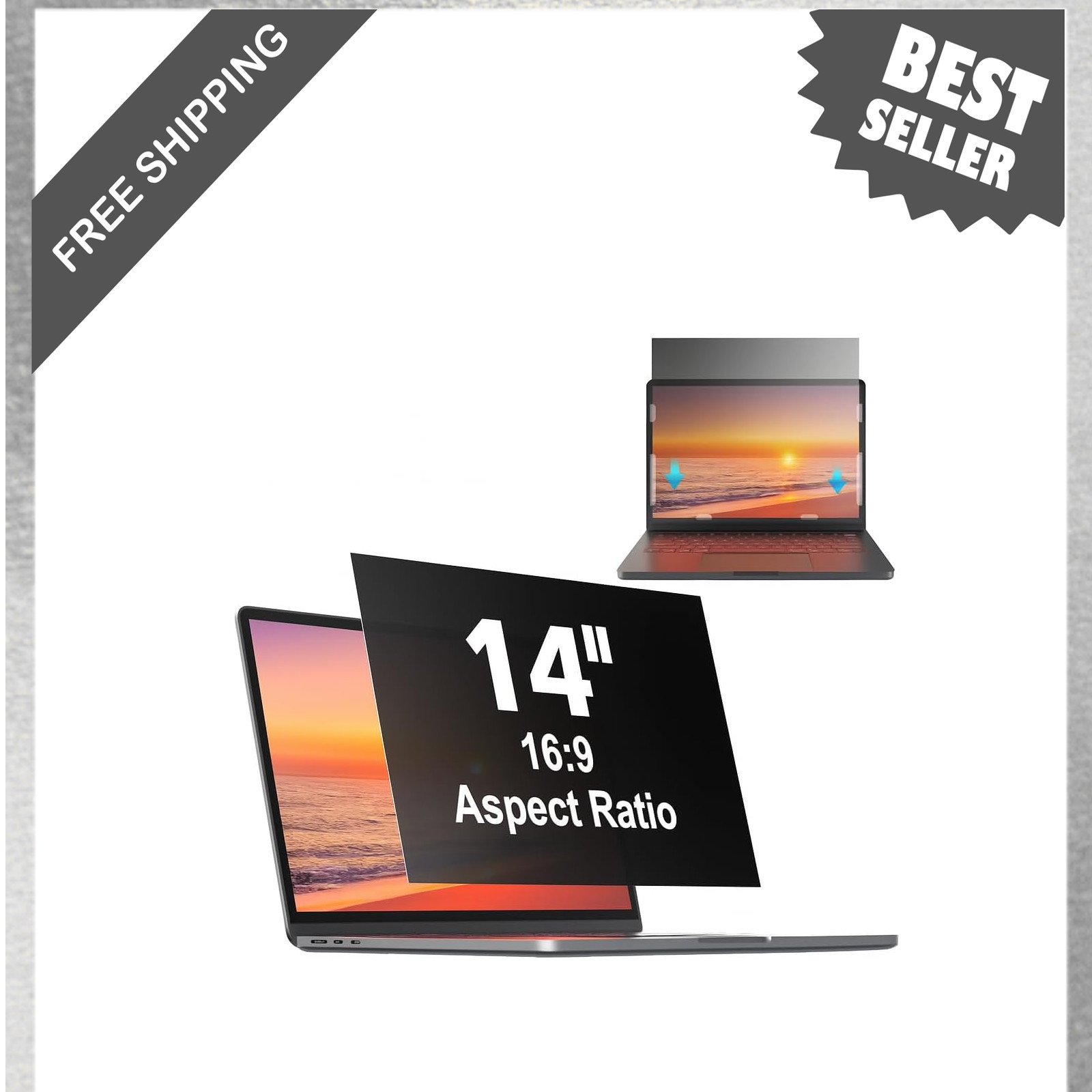 14 Inch Laptop Privacy Screen Protector Blue Light Anti Scratch Compatible with