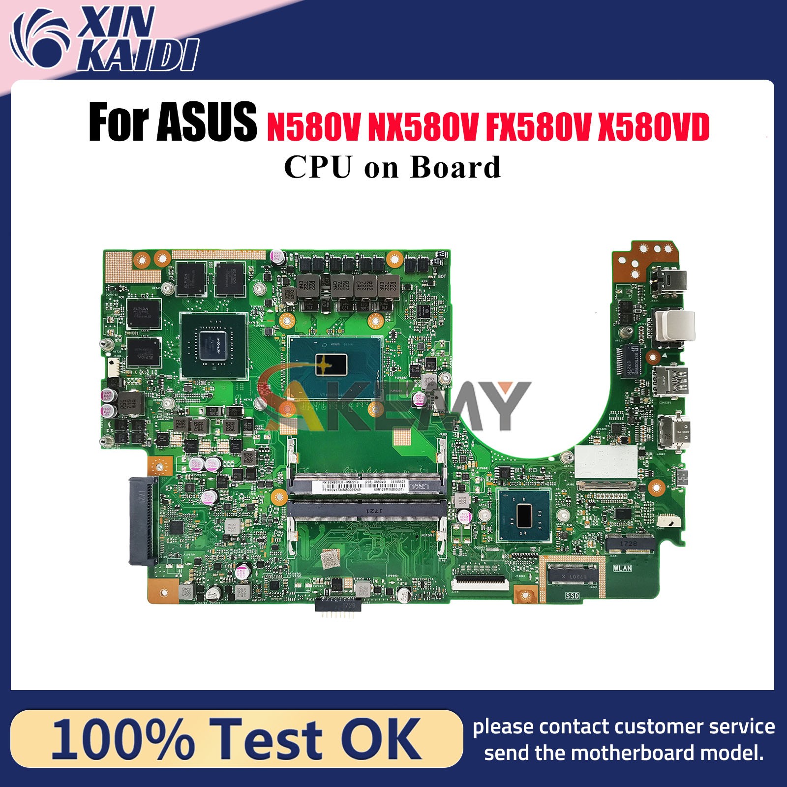 X580VD Laptop Motherboard For ASUS NX580V FX580VX580VN N580V Mainboard W/CPU