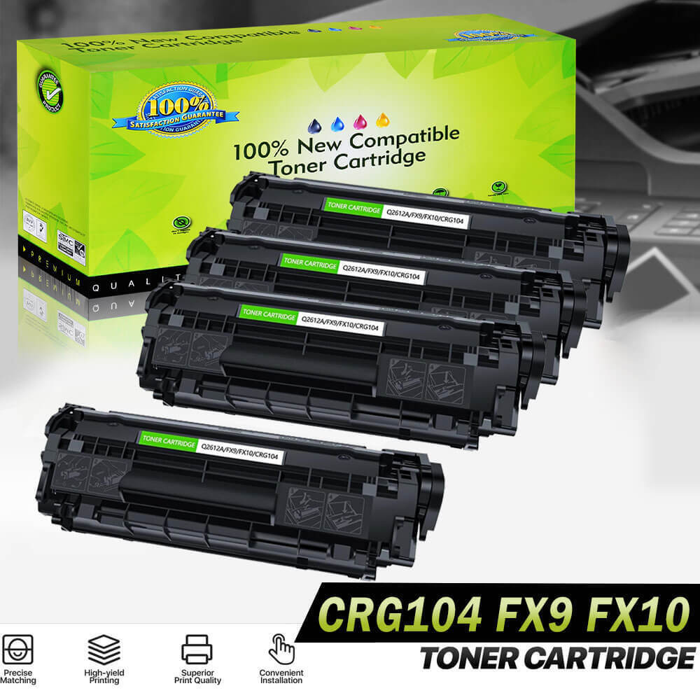 4PK CRG104 FX9 FX10 Black Toner Cartridge For Canon ImageClass MF4270 MF4350d