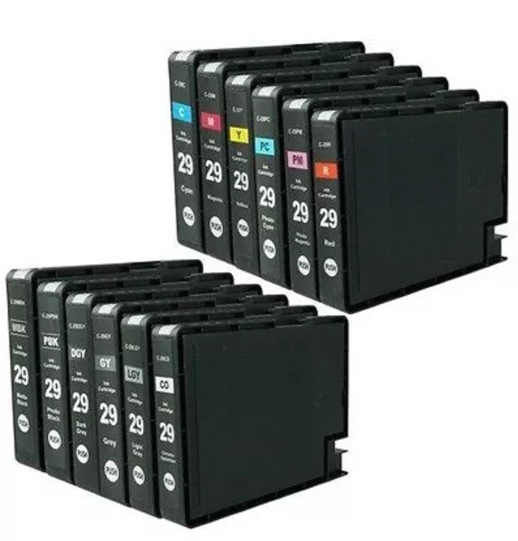 12 Compatible Canon PGI-29 Pigment All Ink Tanks for Canon PIXMA PRO1