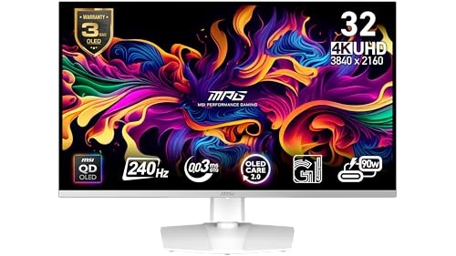 MSI MPG 321URXW QD-OLED 31.5" 4K UHD GAMING MONITOR - WHITE