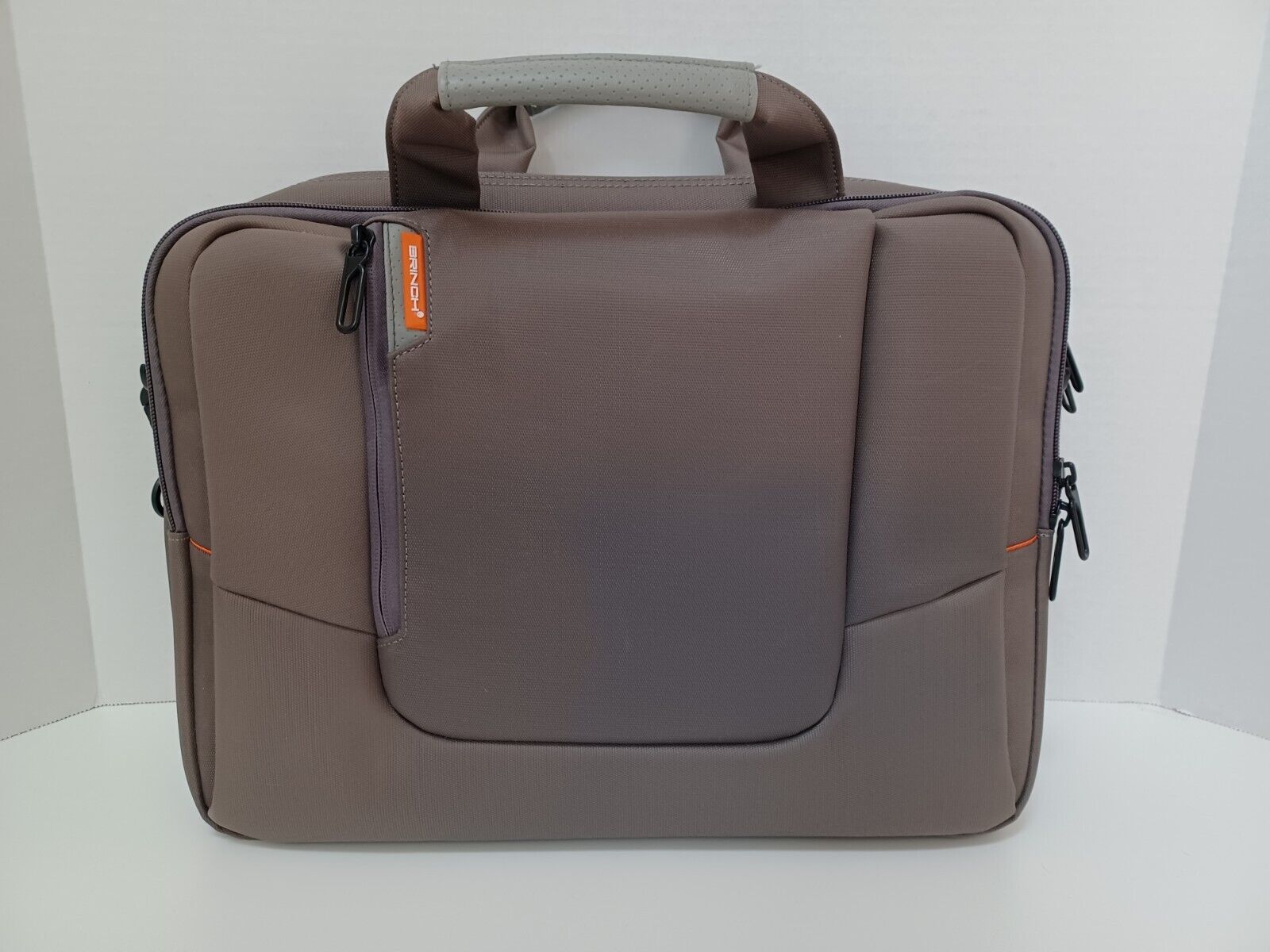 Brinch Laptop Bag Messenger Style Nylon Tan Brown