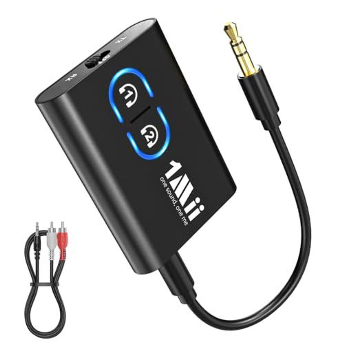 1Mii Bluetooth Audio Transmitter Receiver Dual Connection 3.5mm RCA Open Box