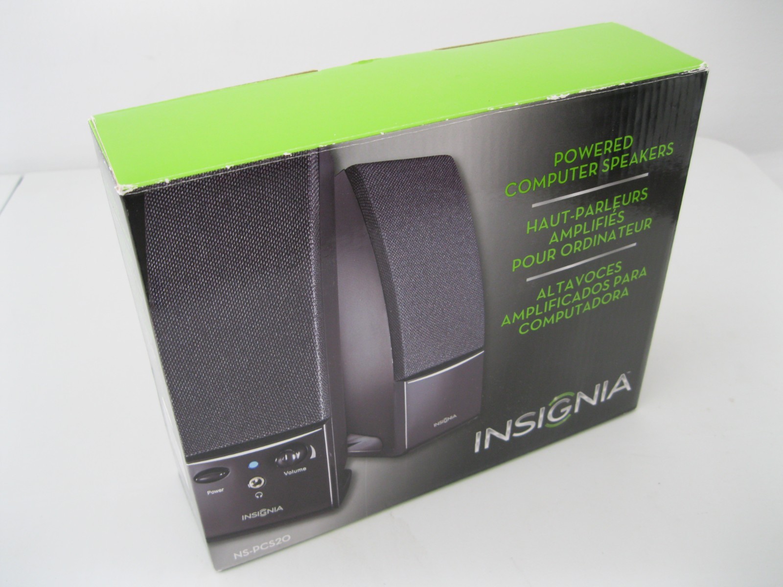 INSIGNIA NS-PCS20 Computer Stereo Speakers 3.5 mm Connection- Black - Tested