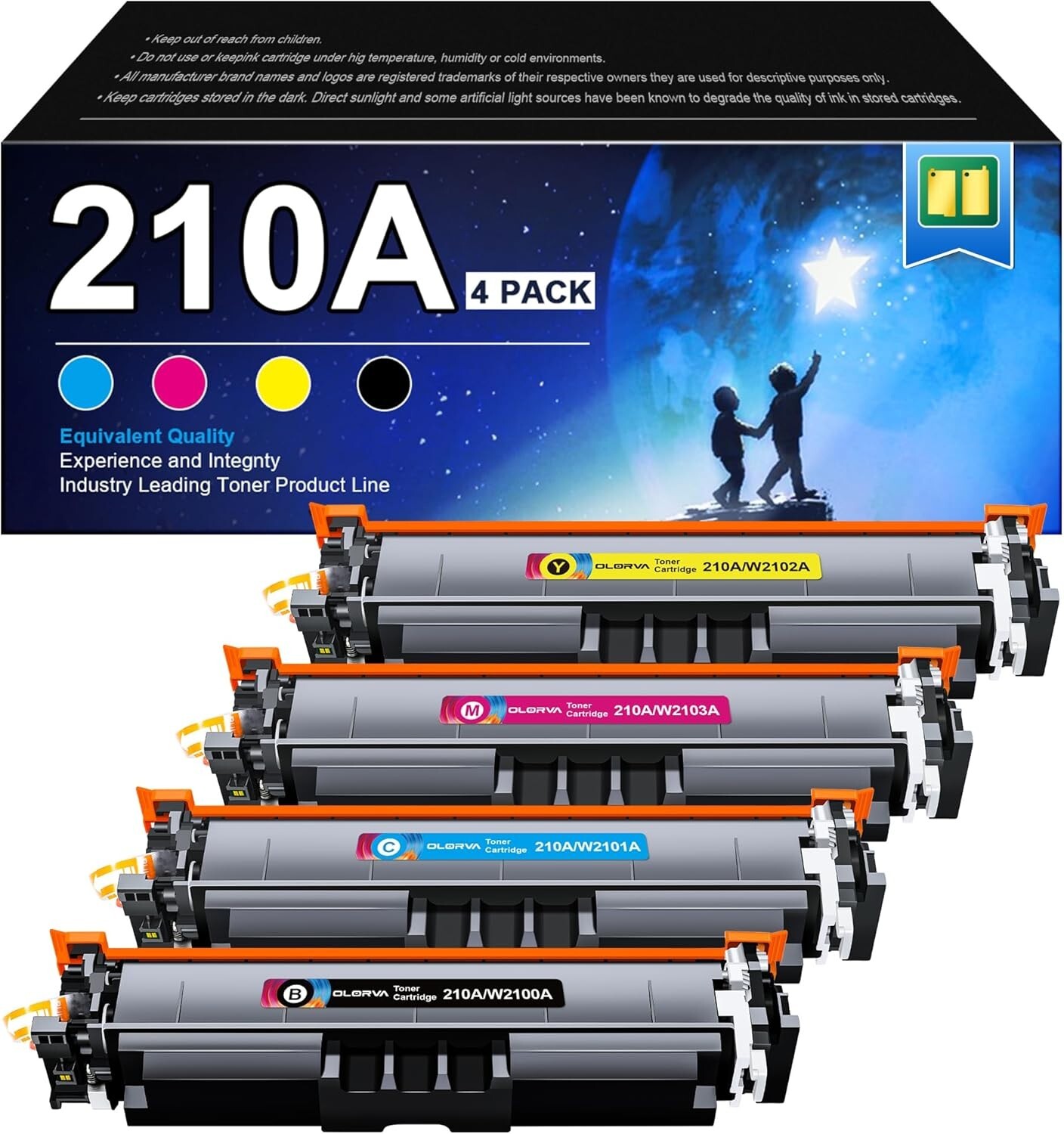 210A 210X Toner Cartridges 4 Pack | Replacement for HP 210A 210X Compatible