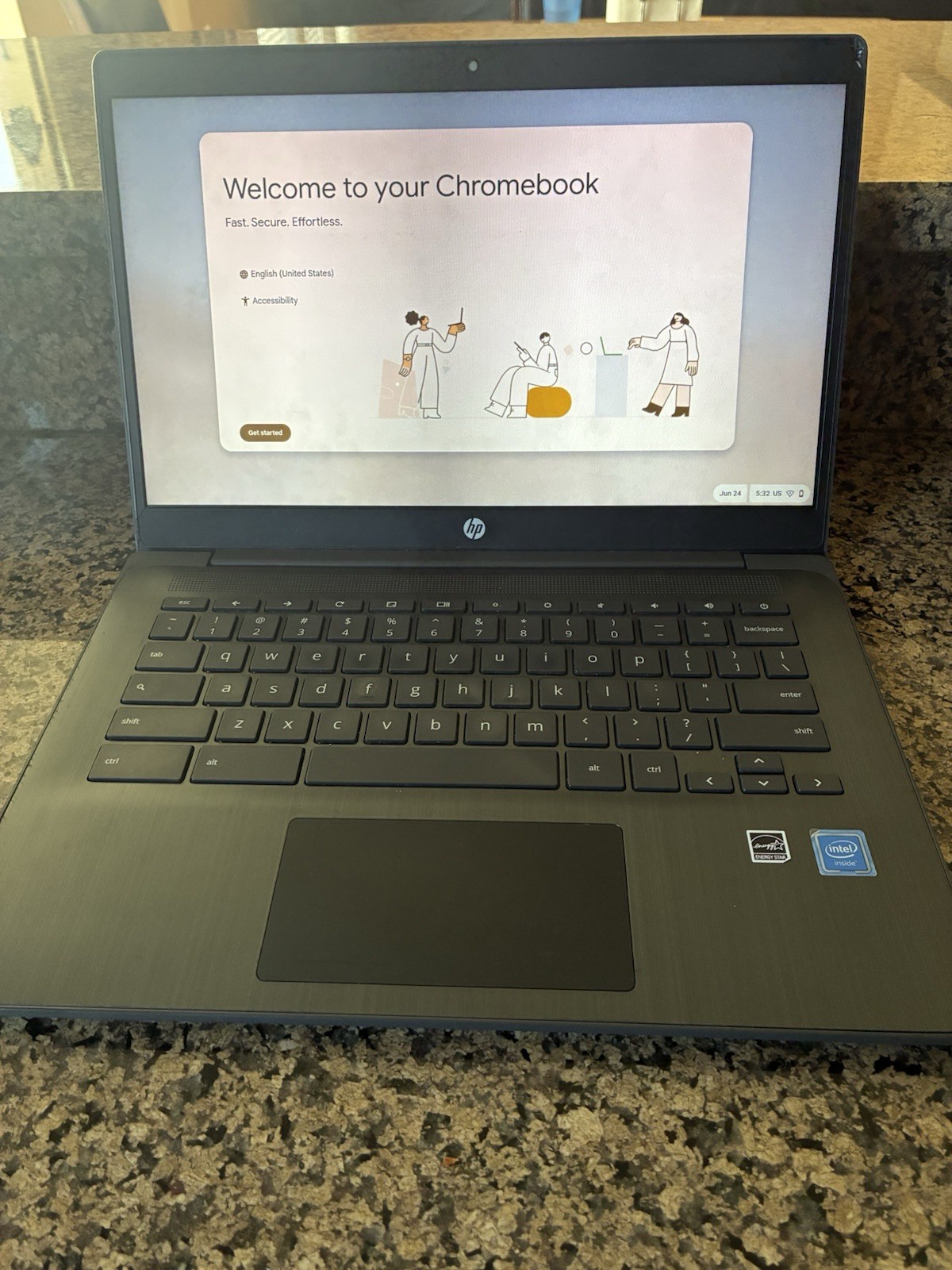 HP Chromebook 14 G6 14" Intel Celeron N4020 4GB RAM 32GB eMMC Gray - Wiped/Reset