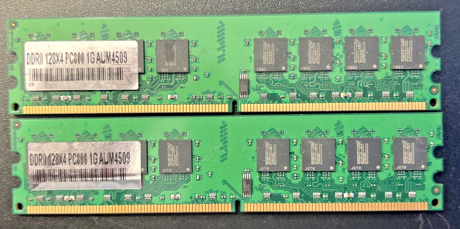 Pair of 1GB DDRII 128X4 1GB PC800 Memory Modules (2GB Total)