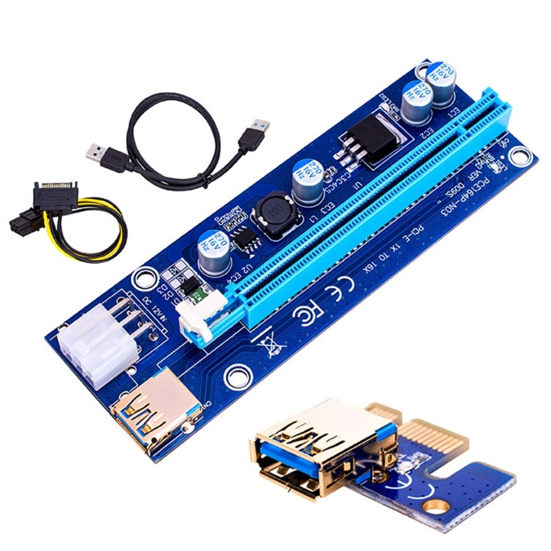 Graphics Card PCI-E Riser 1x 4x 8x 16x Extender for Setting Up GPU Mining Rigs
