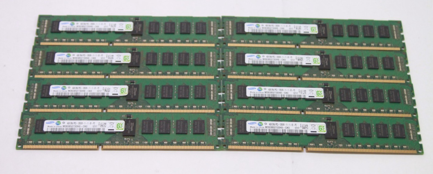 8X Samsung 4GB 2Rx8 PC3L-12800R Server RAM M393B5273DH0