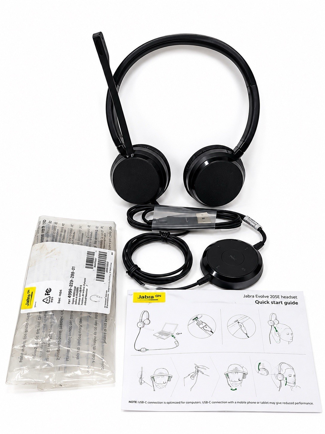 Jabra Evolve 20 Stereo UC USB-C/A Corded Headset HSC016 4999-829-289-01