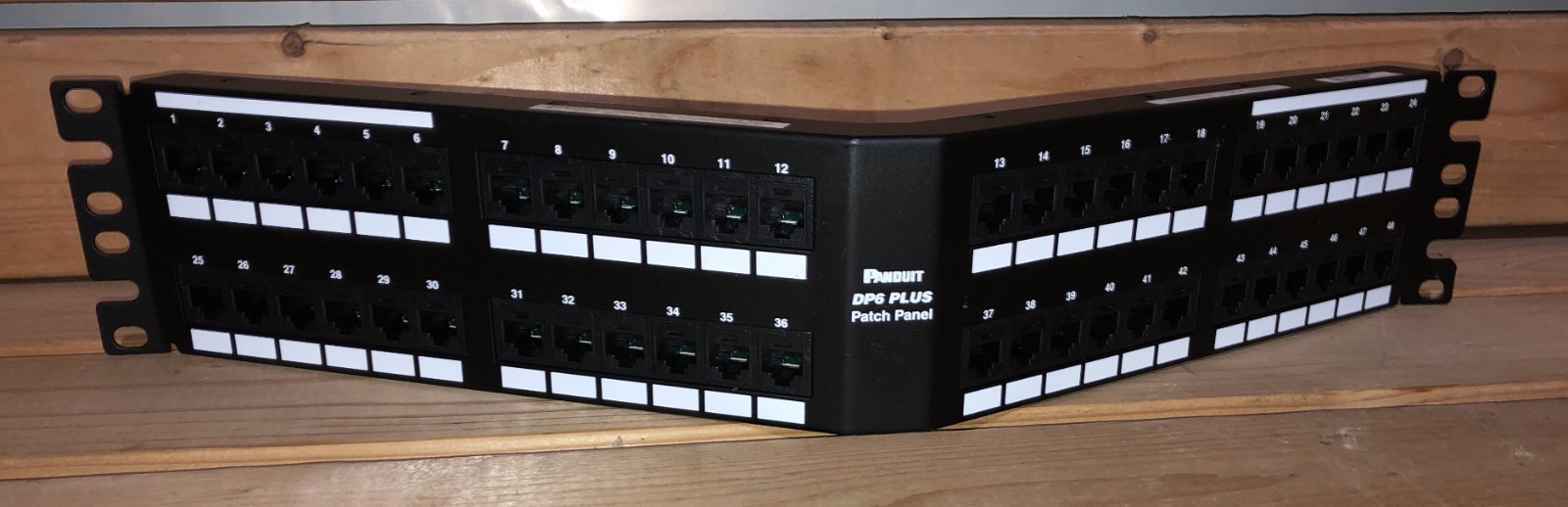 Panduit DPA48688TGY DP6 PLUS Punchdown Patch Panel Angled 48 Ports w/ Connection