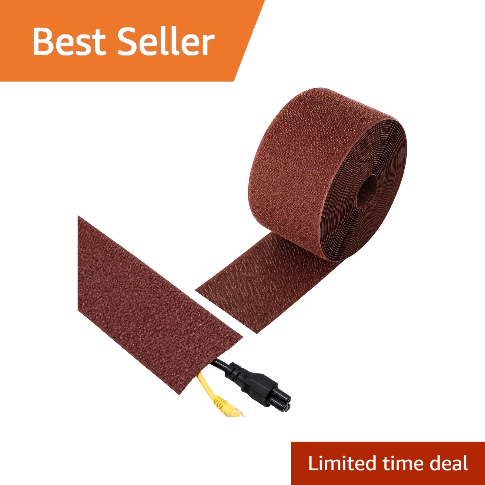 WILLBOND Carpet Cord Cover, Brown, 24.6 ft x 3 in, 1 Pack