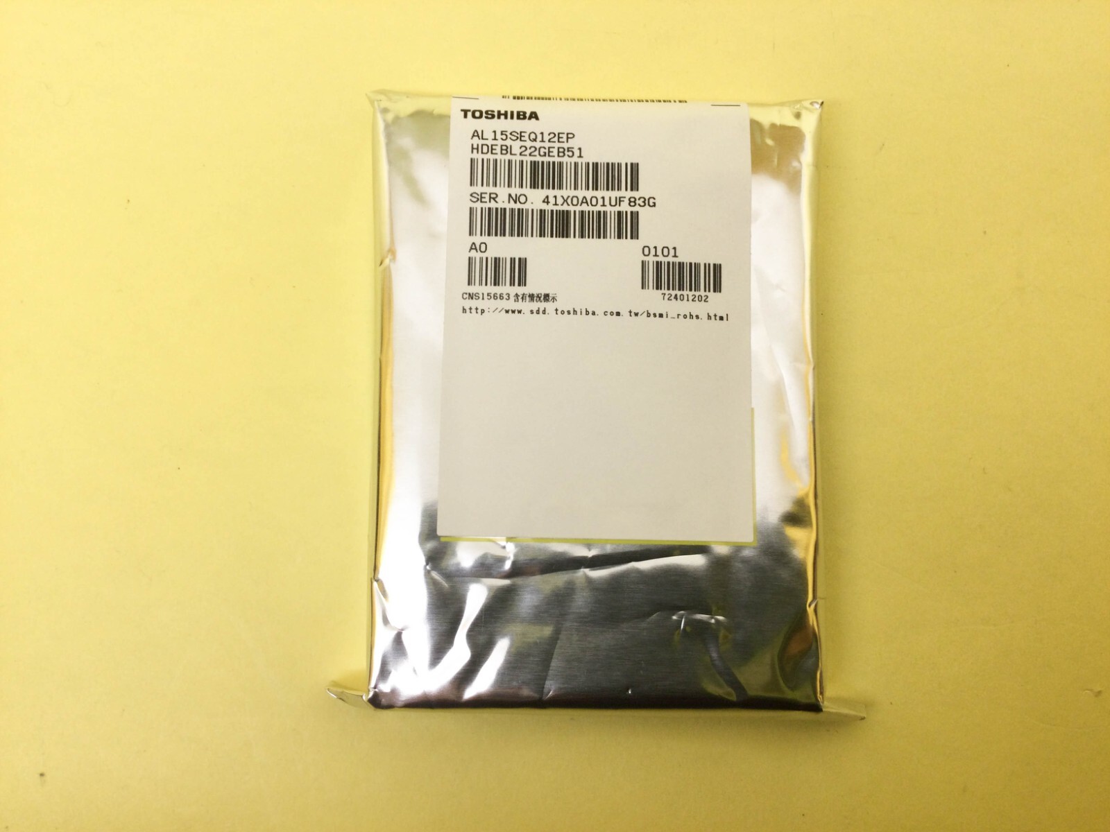 Toshiba 1.2TB 10K SAS 12Gbps 2.5'' 4Kn HDD AL15SEQ12EP New