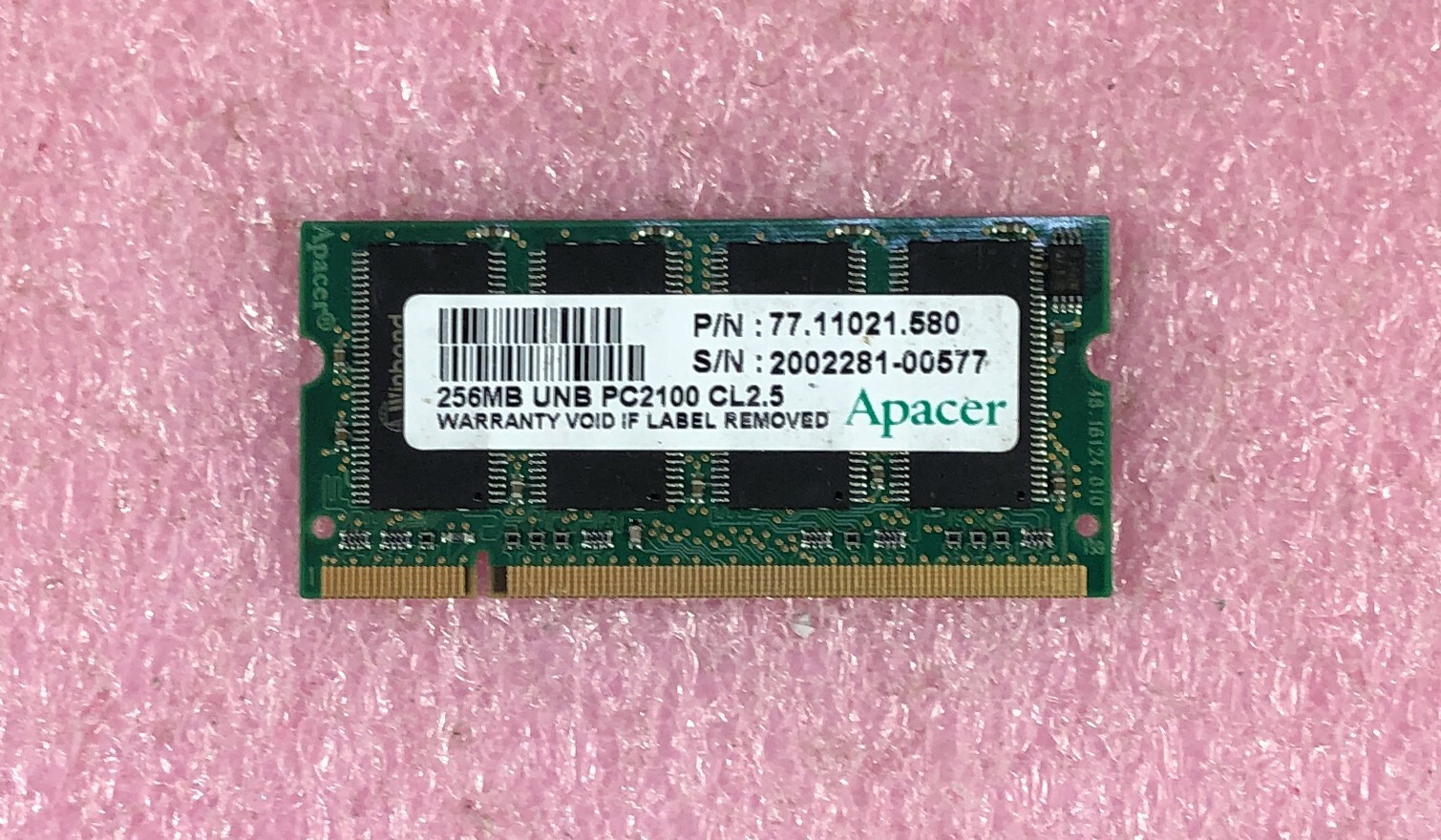 256MB APACER DDR-266  PC2100S  NON-ECC SODIMM MEMORY RAM - 77.11021.580