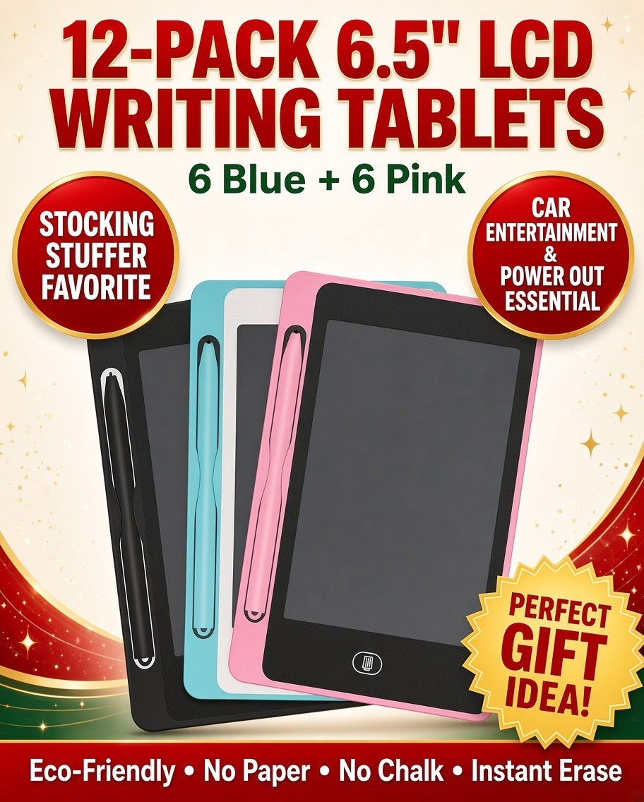 LCD Writing Tablet LOT   12 Pack 6.5 Inch Doodle Board Drawing Pad Erasable