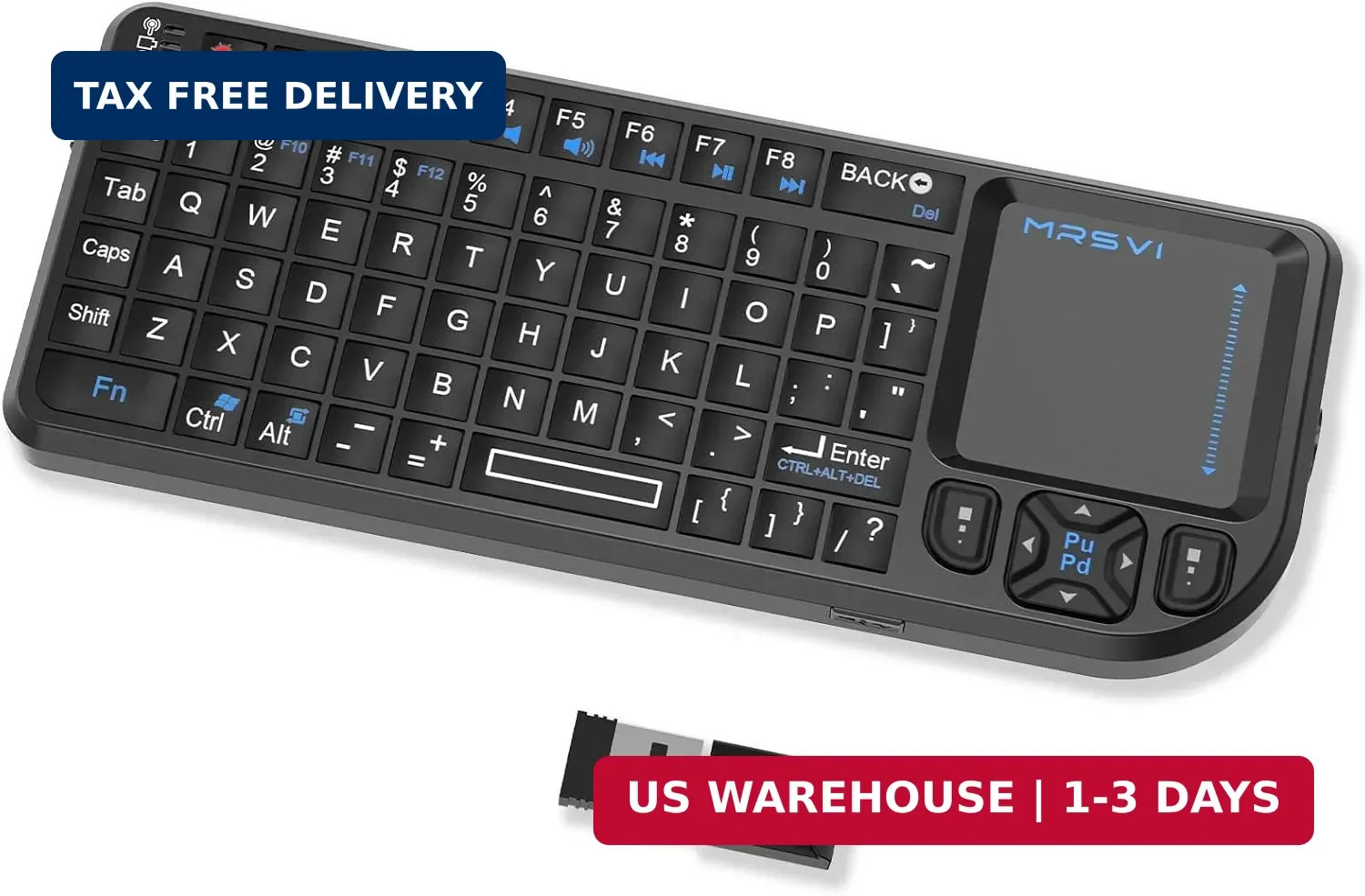 Mini Keyboard with touchpad, mini Bluetooth Keyboard, 2.4G Ultra-Thin Handheld W