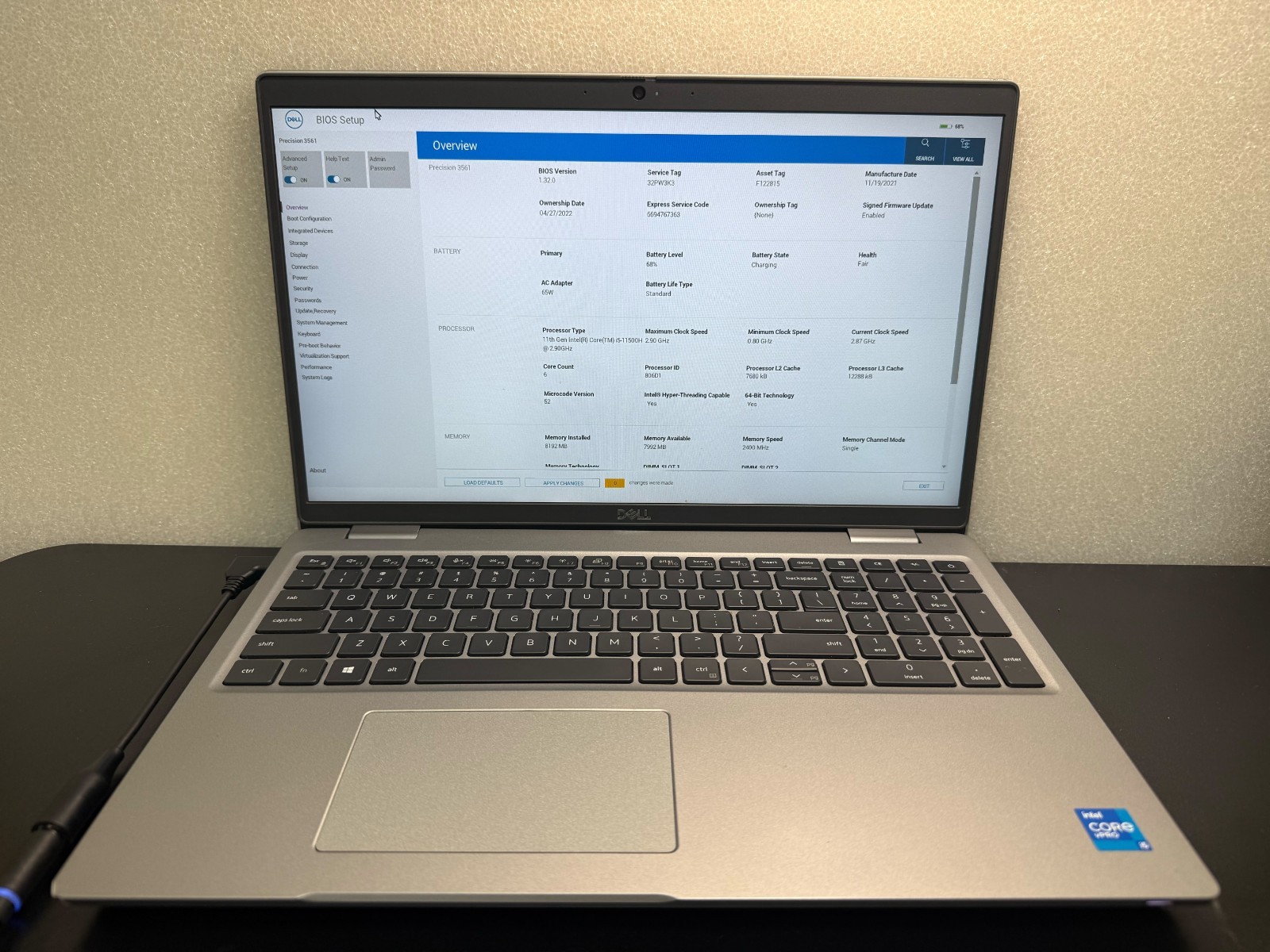 Dell Latitude 3561 15.6" i5-11500H 8GB RAM NO SSD