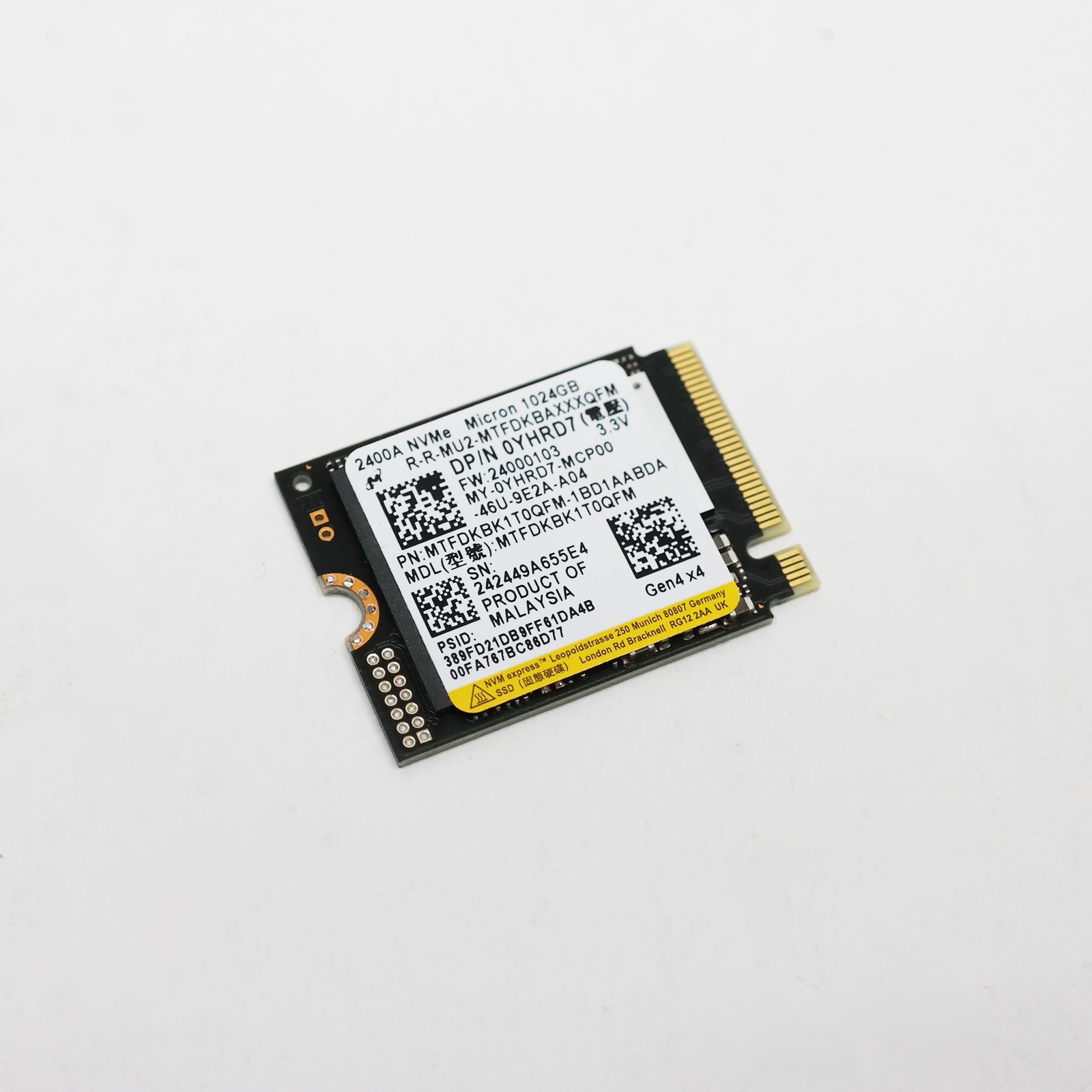 Micron 1TB SSD G44 QLC 2400A MTFDKBK1T0QFM