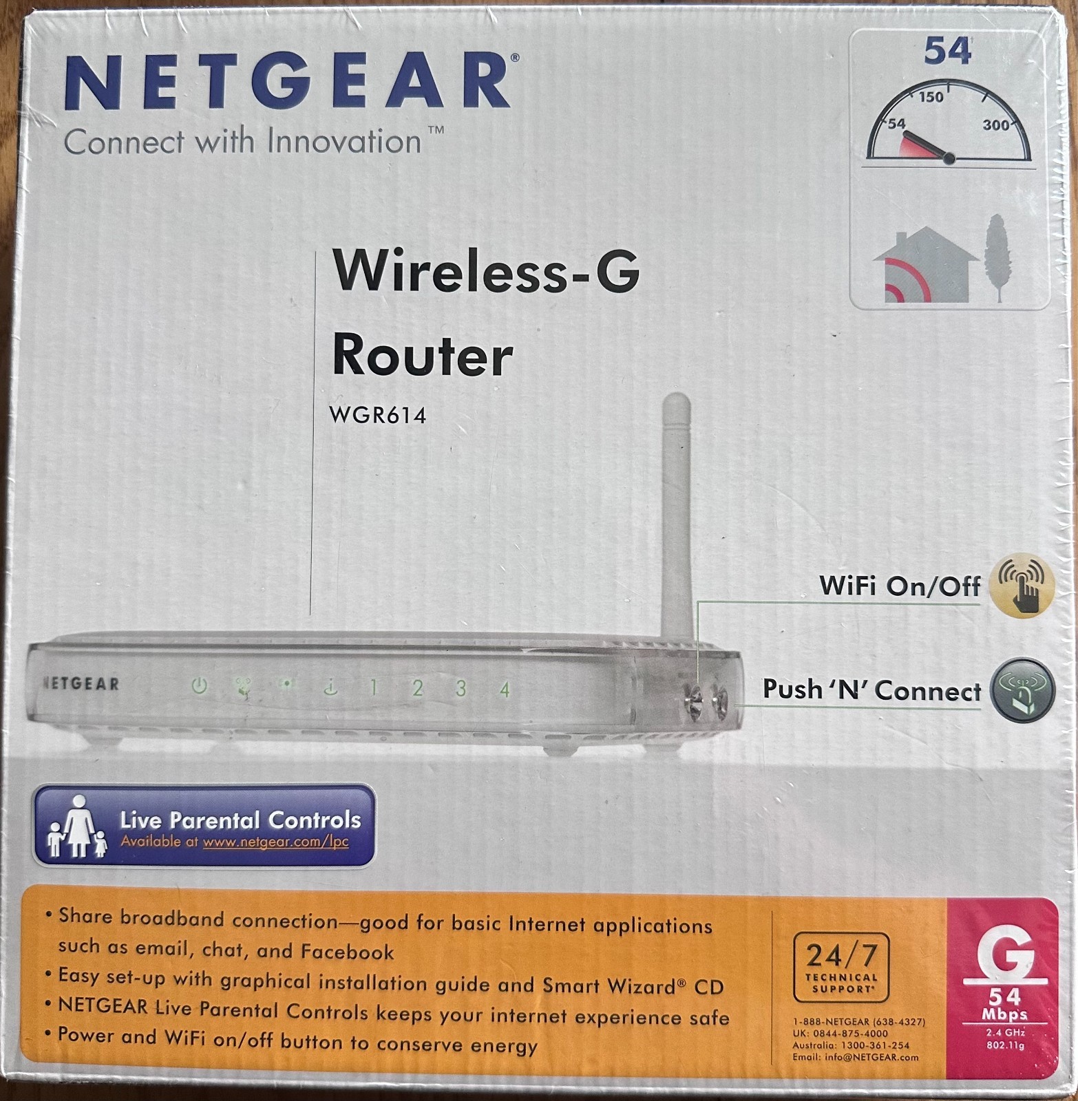 Netgear WGR614 54 Mbps 4-Port 10/100 Wireless G Router (WGR614NA)