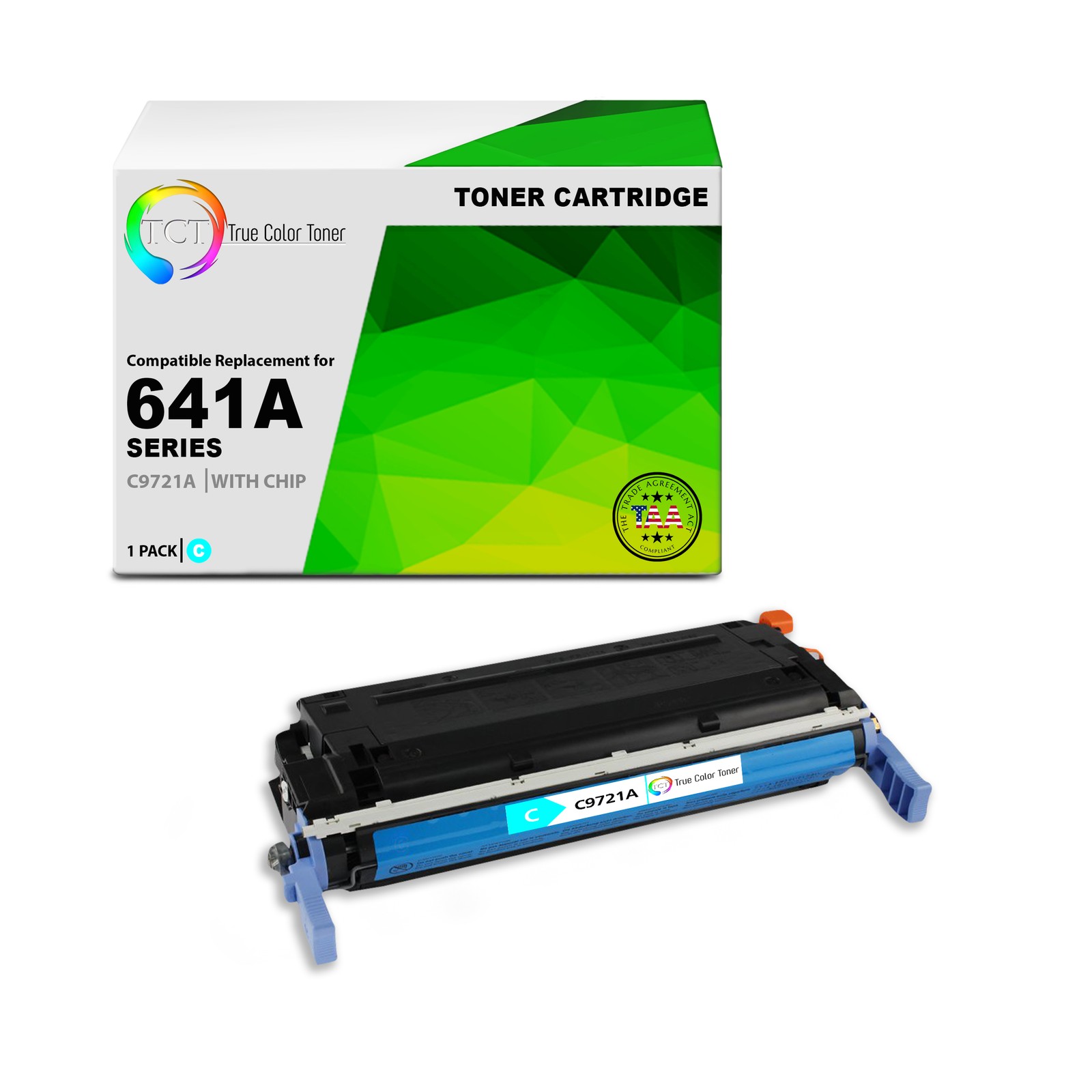 TCT C9721A TAA Compliant Toner Cartridge Replacement for HP C9721A - 641A