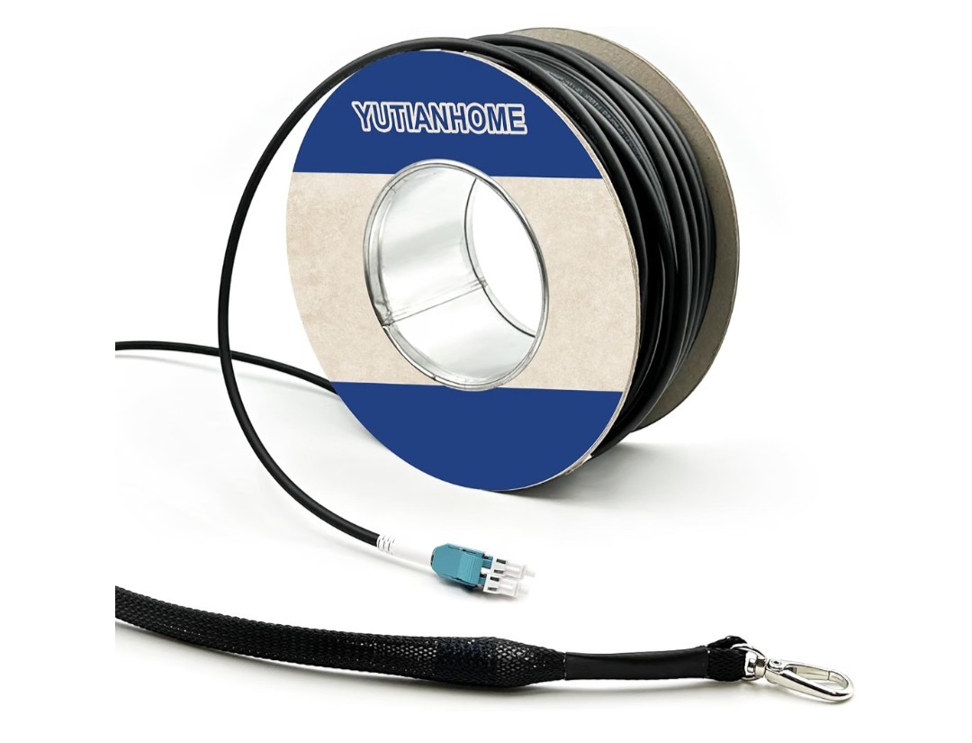 165ft/50m OD-5mm Industrial TPU OM3 Fiber LC to LC Outdoor Armored Fiber Patch C