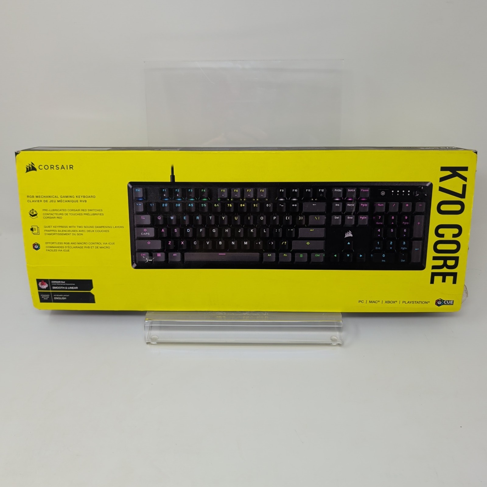 Open Box, CORSAIR K70 CORE RGB USB Gaming Keyboard, Gray