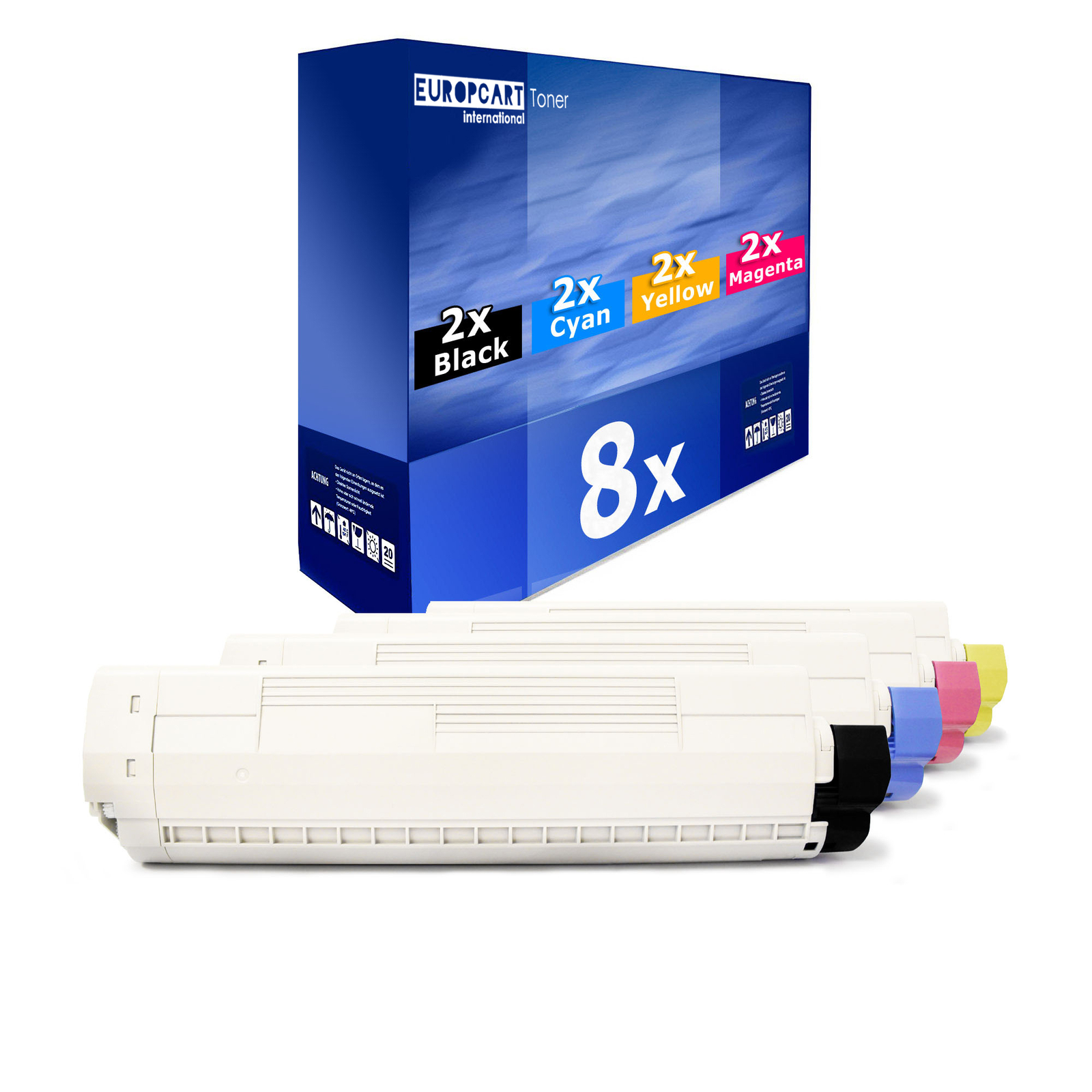 8x Europcart Toner for OKI C-830-CDTN C-810-CDTN
