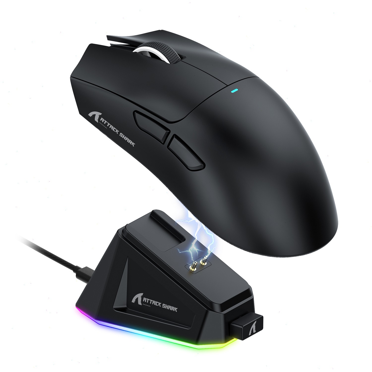 ATTACK SHARK X11 Tri-Mode Wireless Gaming Mouse with Magnetic Charging Dock,Tape