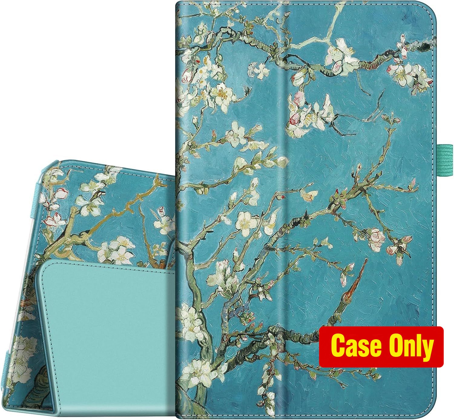 FINTIE Slim Fit Vegan Leather Case for Samsung Galaxy Tab E 9.6 2015, Blossom