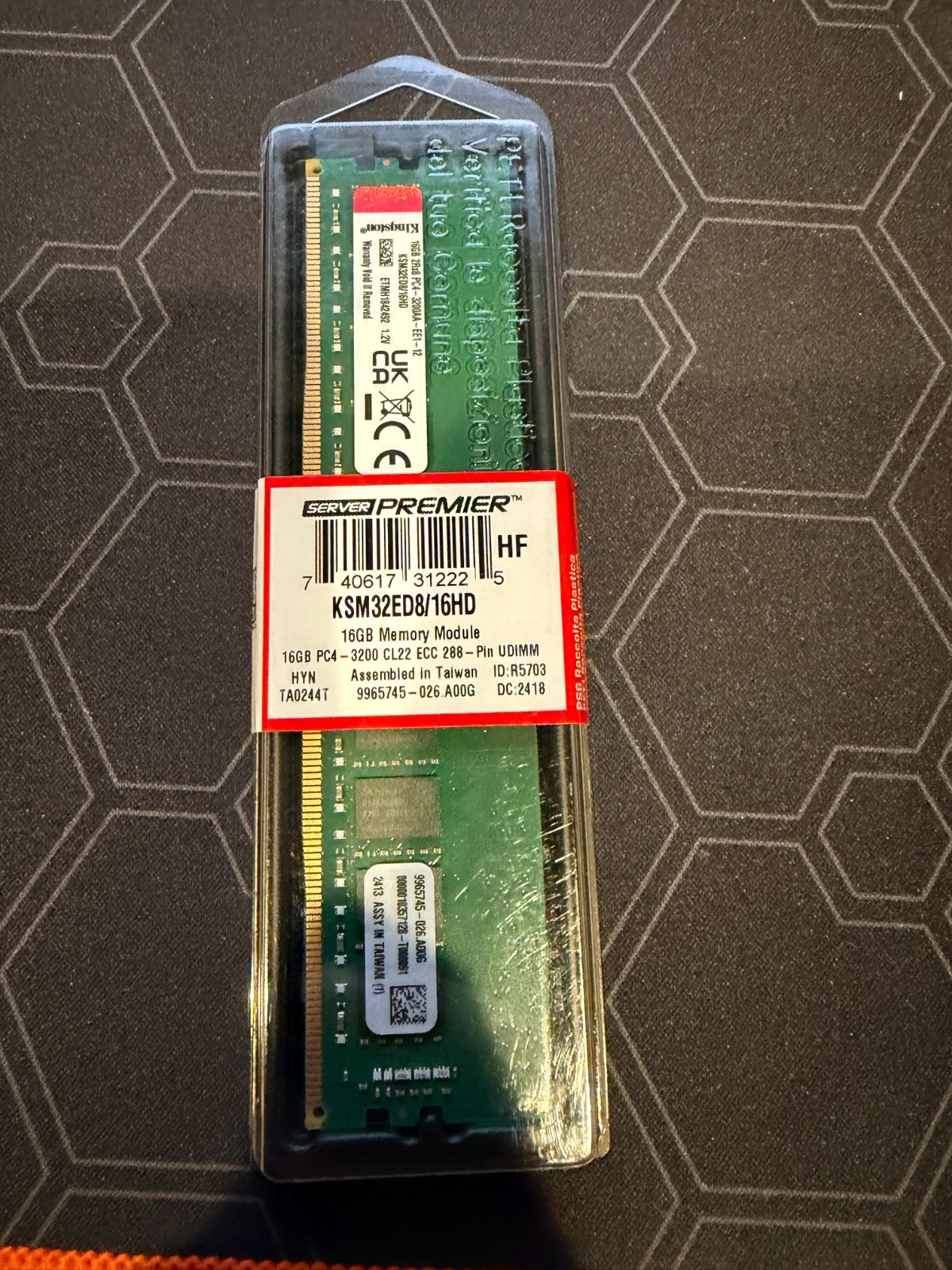 Kingston Server Premier 16GB DDR4-3200 ECC UDIMM KSM32ED8/16HD New Sealed