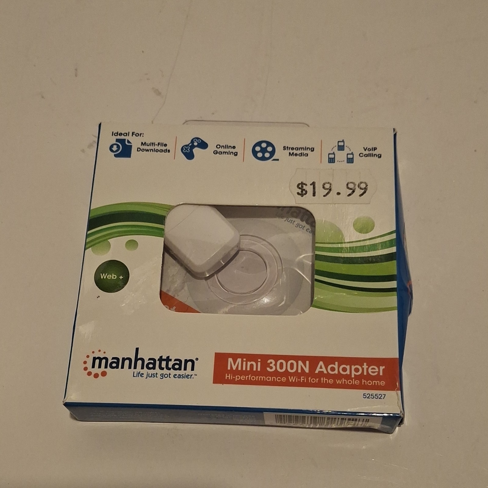 Manhattan Mini 300N Adapter 300 Mbps Wireless USB for PC Notebook Gaming