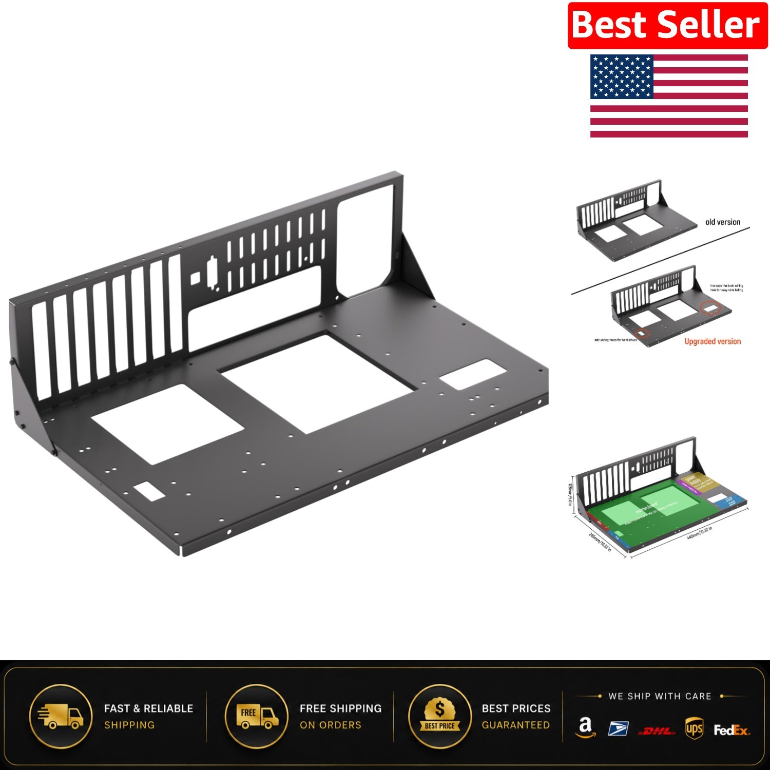 High-Quality Open Air PC Case for ATX, Micro ATX & Mini ITX Motherboards