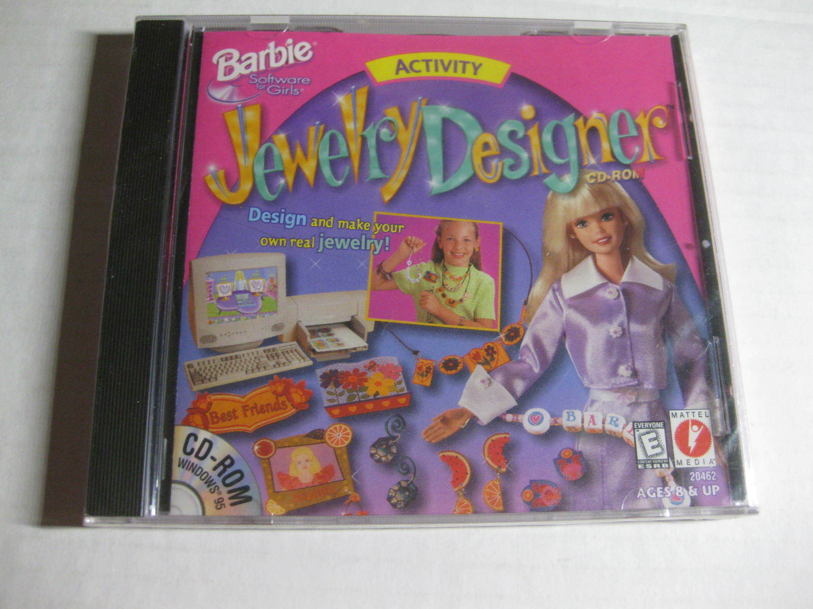 Barbie Software for girls Activity Jewelry Designer CD-ROM PC Windows 95  New