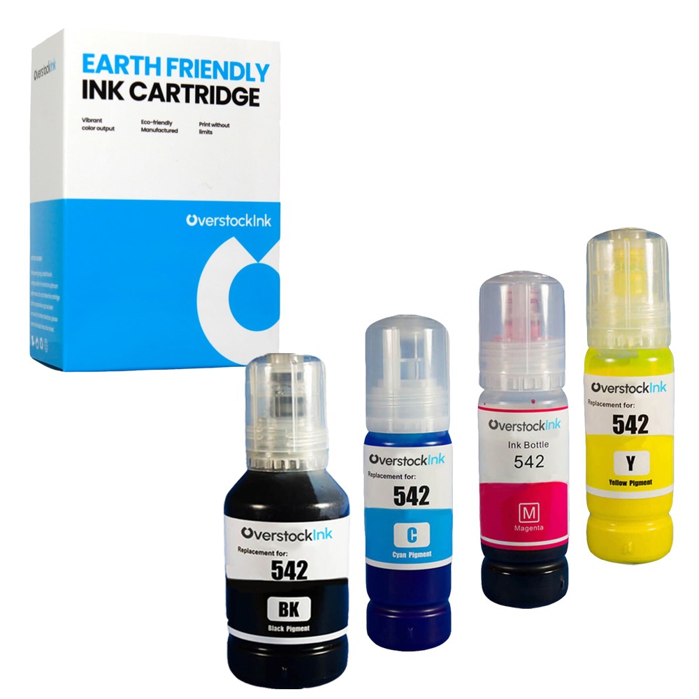 4PK Compatible Ink Bottles for Epson 542 Ink Value Pack for WorkForce ST-C8000