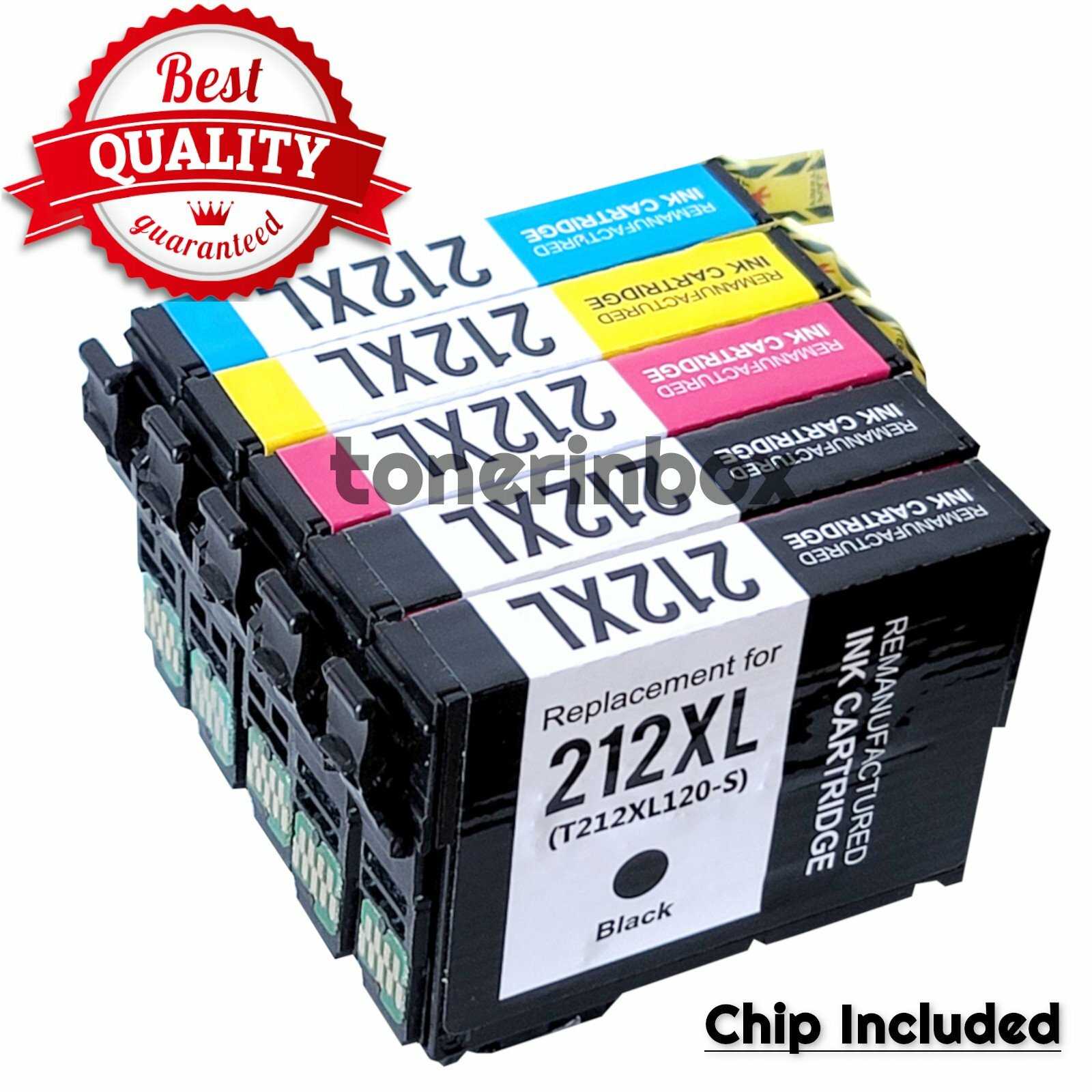 5pk 212XL T212XL Ink Cartridges For Eps 212 XP-4105 XP-4100 WF-2830 WF-2850 XL