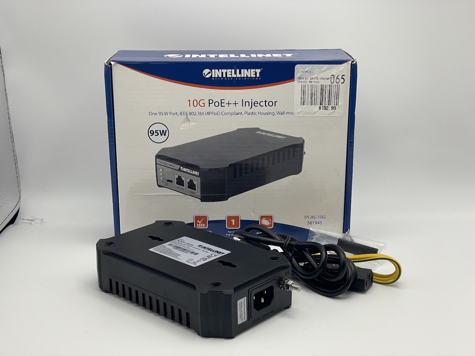 Intellinet 10G Poe++ Injector 95W Power Over Ethernet Output
