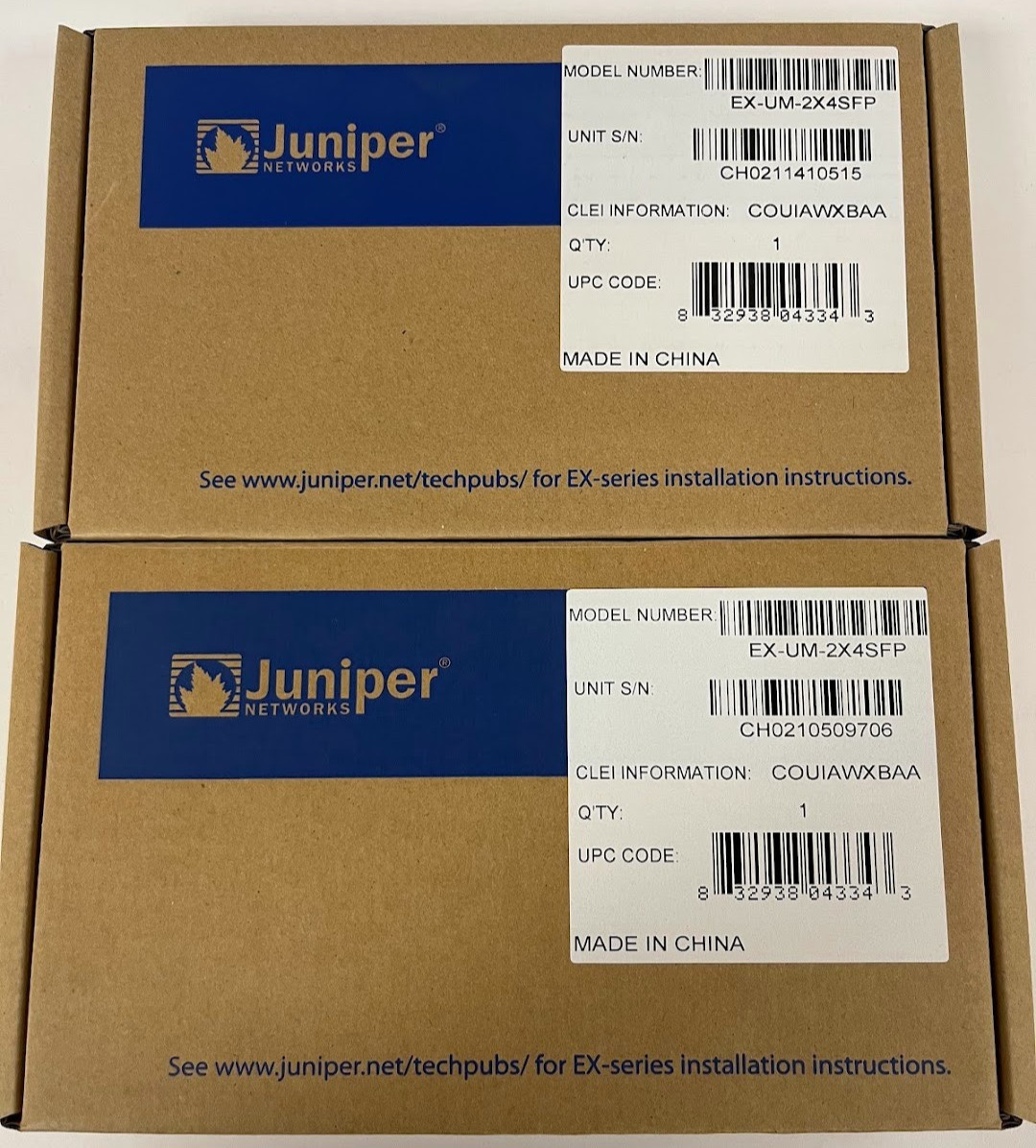 Lot of 2 Juniper EX-UM-2X4SFP 10G SFP+ Dual-Mode Uplink Module Sealed NEW