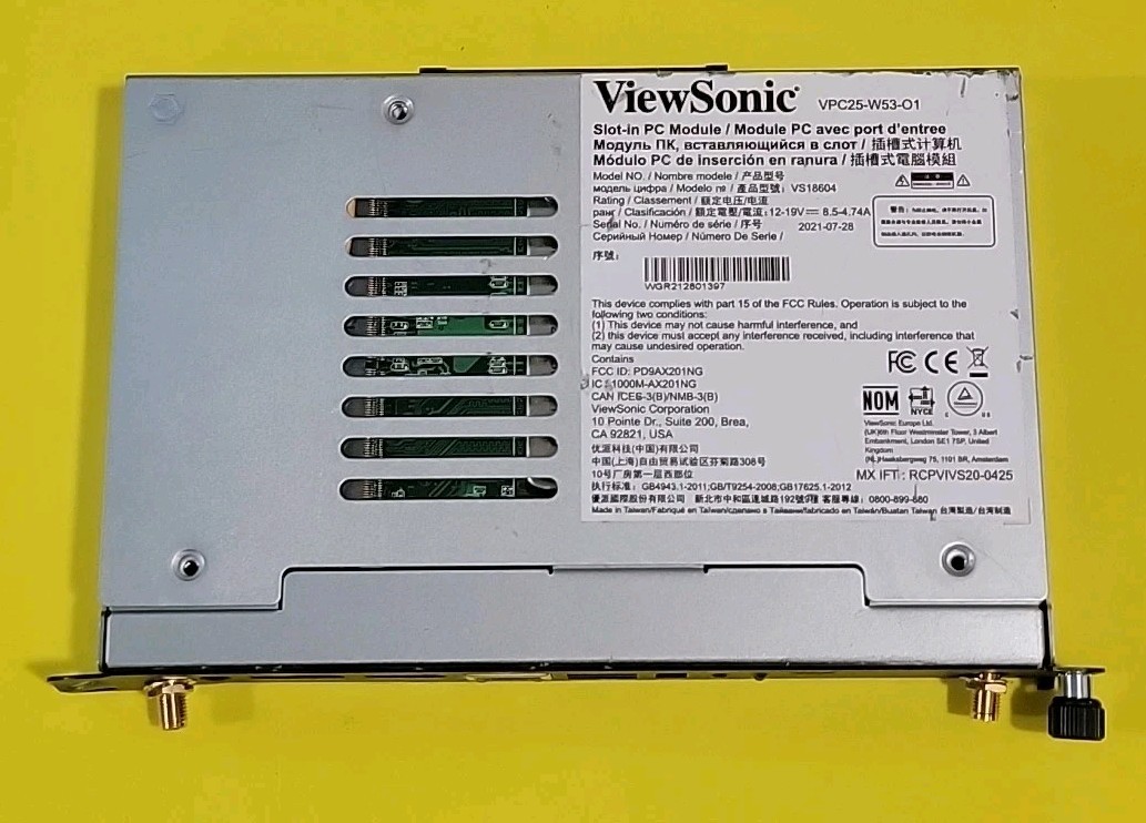ViewSonic Slot-in PC Module i5-10400T 16GB 256GB VPC25-W53-O1 ☆Missing Screws☆