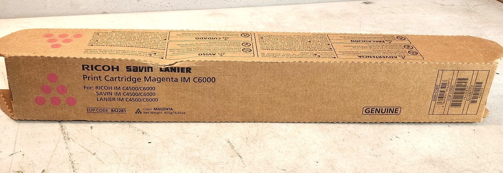 Ricoh Savin Lanier 842281 Magenta Toner Cartridge IM C6000 GenuineNew Sealed Box