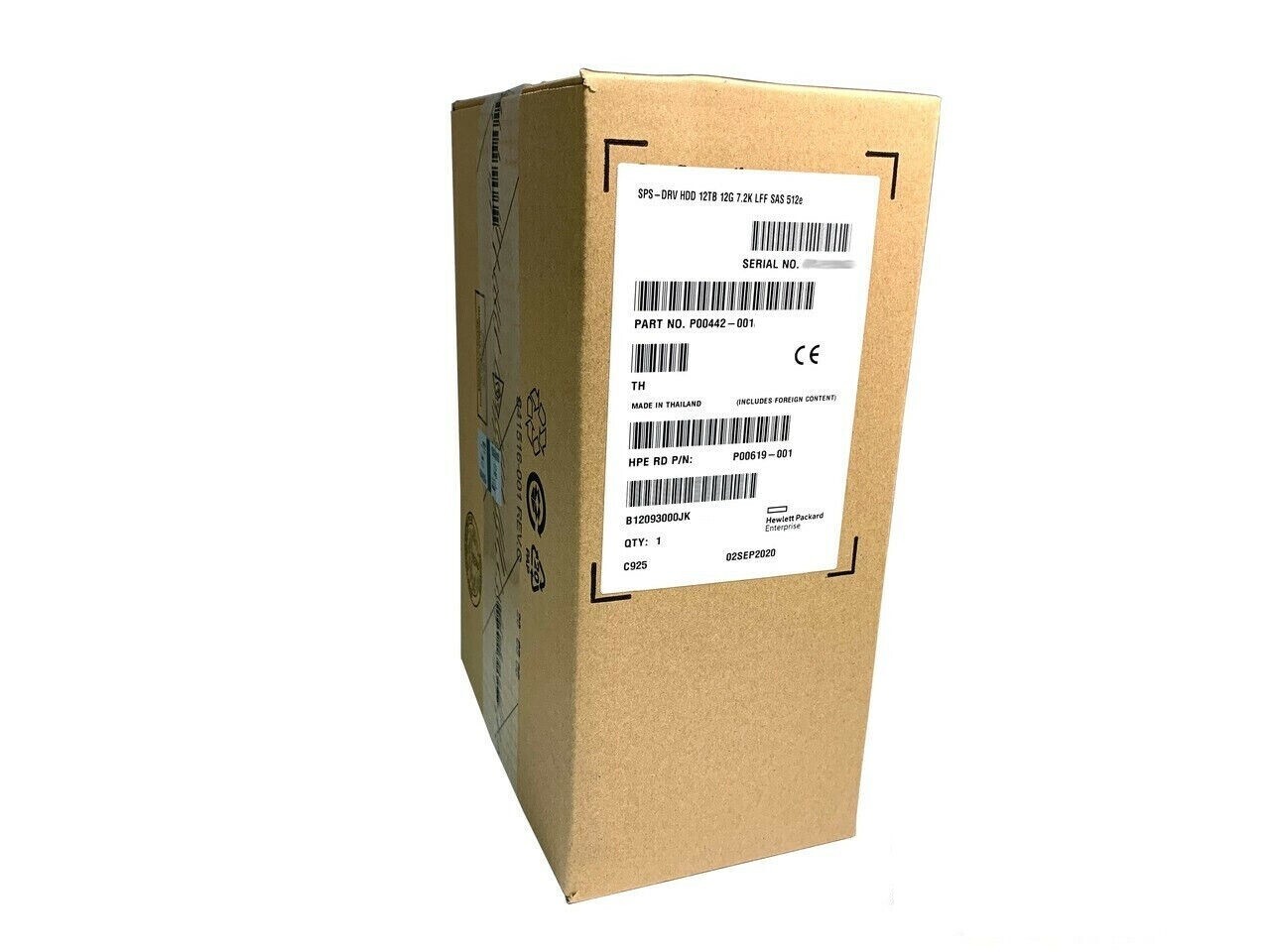 New For HPE MSA 12TB 12G SAS 7.2K 3.5" MIDLINE 512E HDD Q2R42A P00442-001