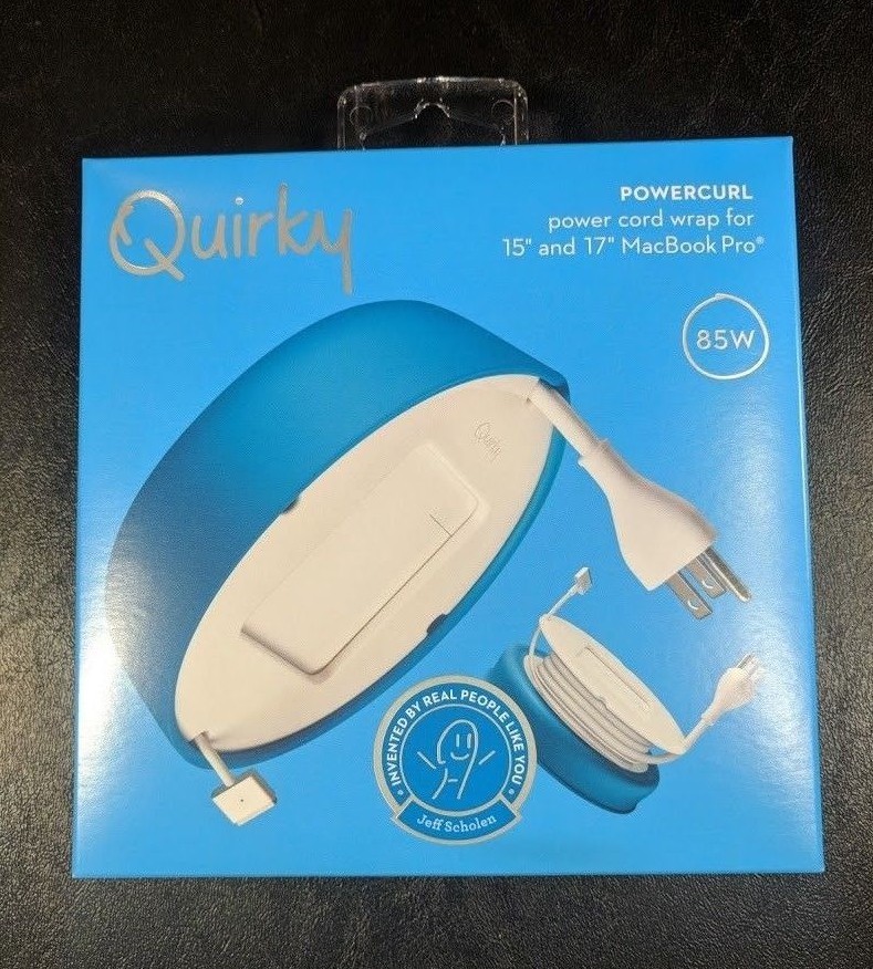 Quirky Powercurl POP Power Cord Wrap Organizer 15" & 17" MacBook Pro Laptop Teal