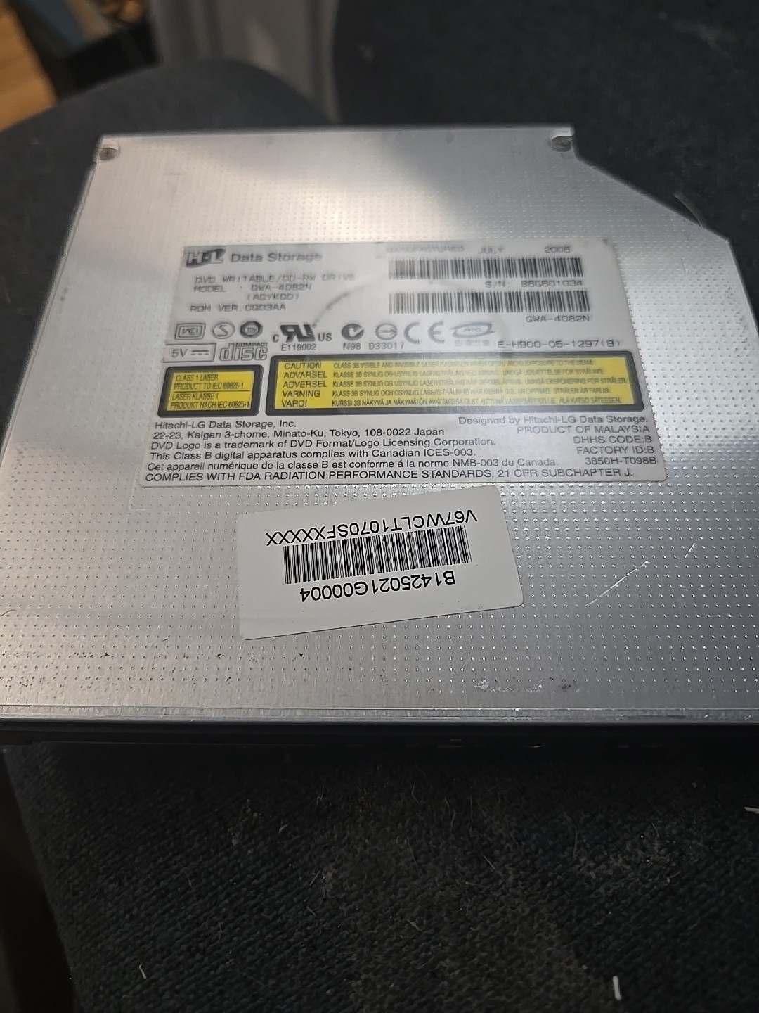 Hitachi H-L Data Storage DVD Writable/CD-RW Drive GWA-4082N