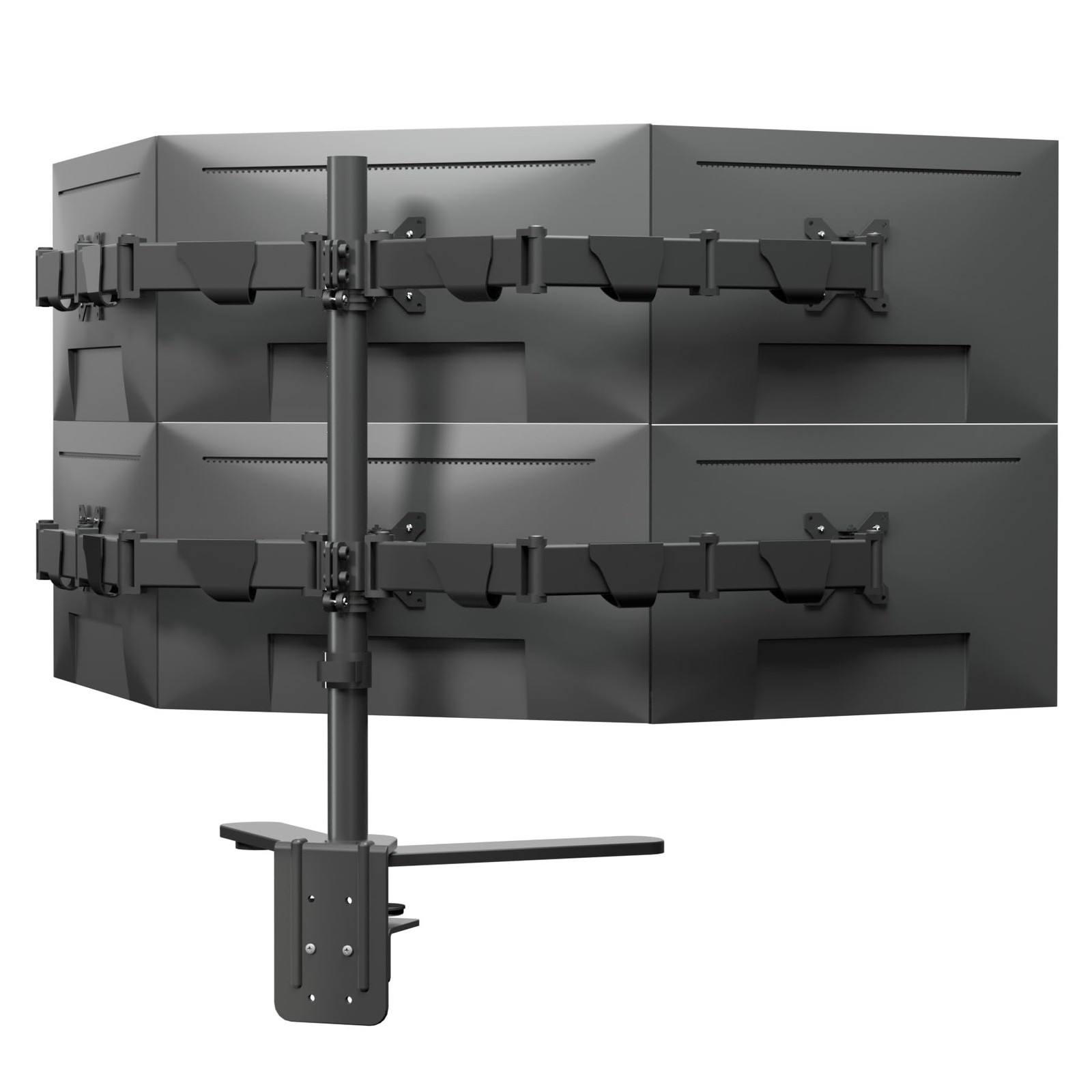 HILLPORT 6 Six Monitor Desk Mount Arm Fits Screens up to 32 inch, 19.8 lbsWeight