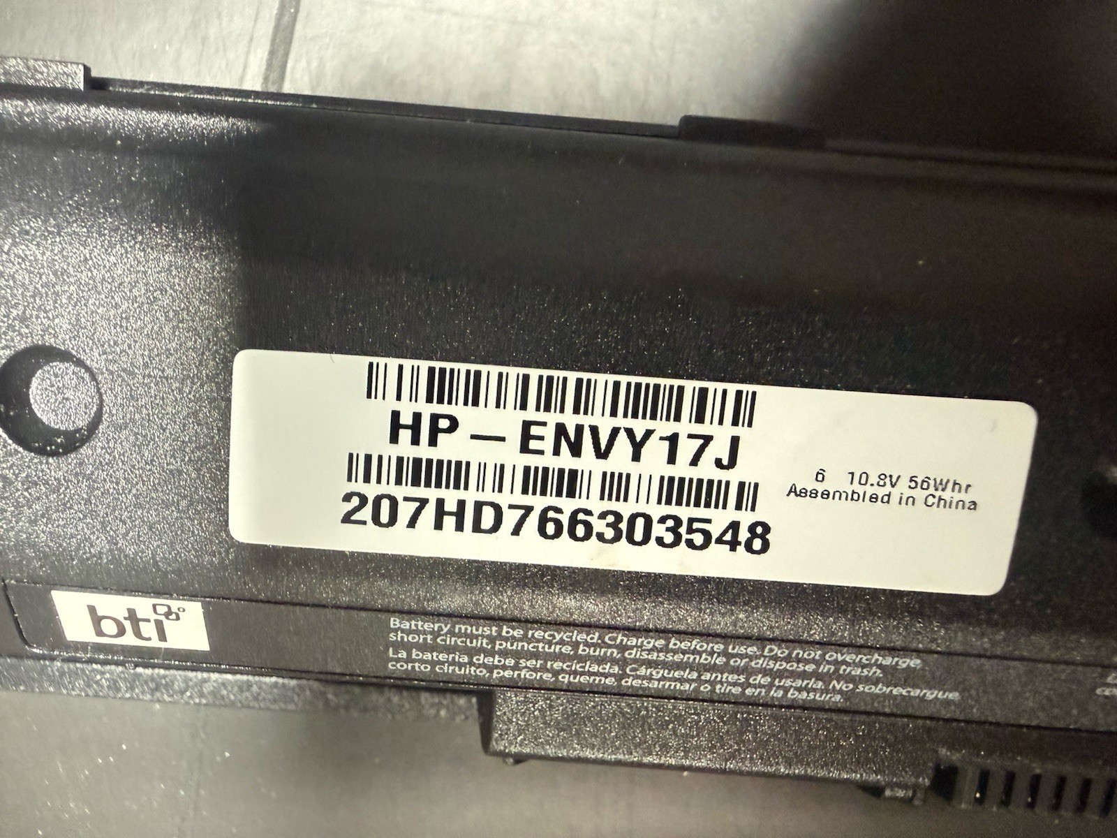 BTI HP-ENVY17J 6-Cell Li-Ion Battery 10.8V 56Wh HP Envy 15-J 17-J